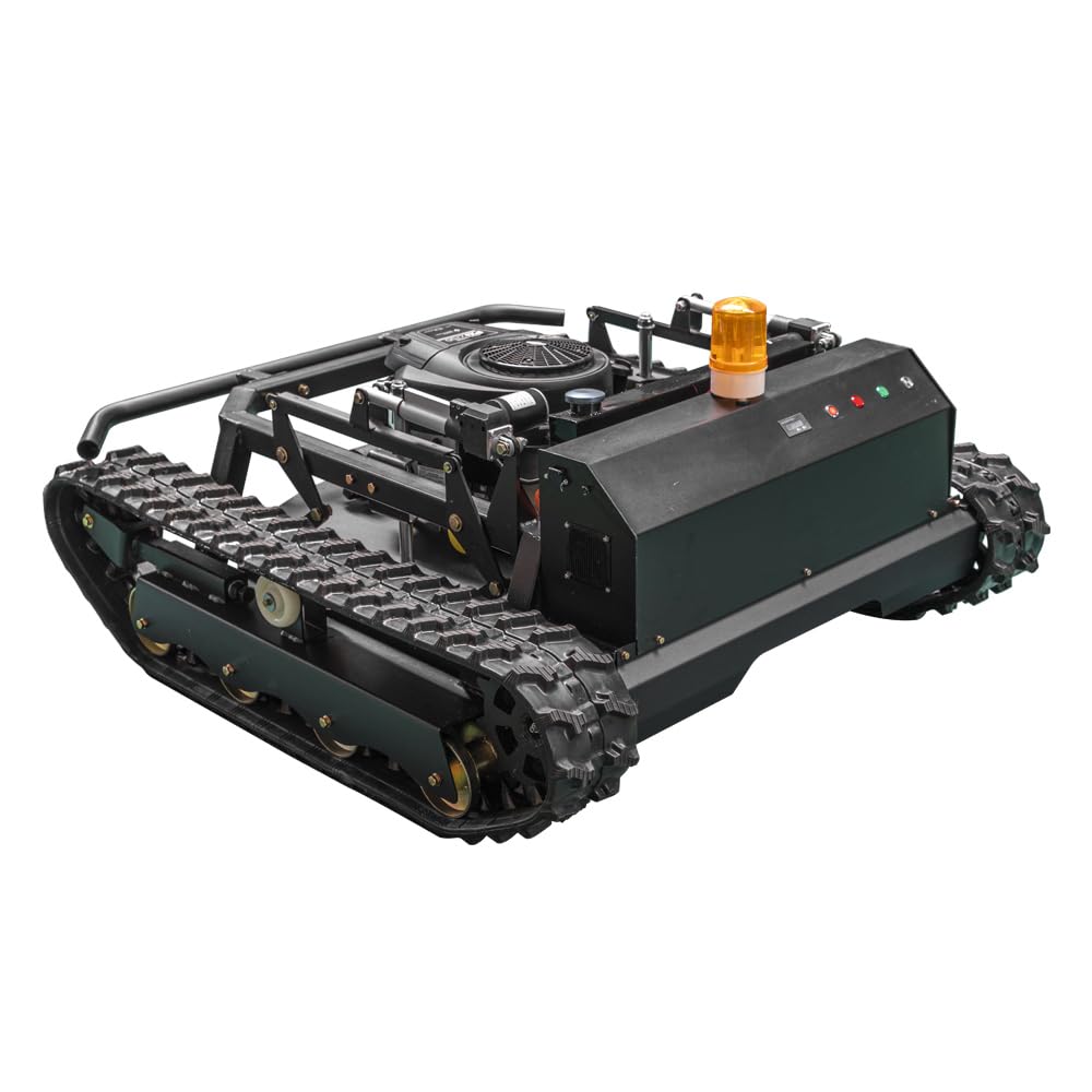 Lawn Mower, Remote Control Lawn Mower, Small Crawler Oil-Electric Hybrid Four-Wheel Drive Lawn Mowing and Weed Whacker, All Terrain Grass Cutter Yard Mower, 45° Climbing (SKD 224-55-SNOW)