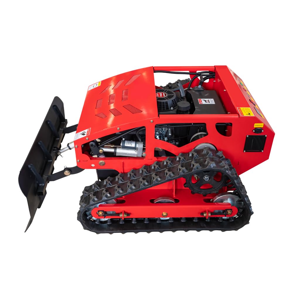 Lawn Mower, Remote Control Lawn Mower, Small Crawler Oil-Electric Hybrid Four-Wheel Drive Lawn Mowing and Weed Whacker, All Terrain Grass Cutter Yard Mower, 45° Climbing (SKD 224-55-SNOW)