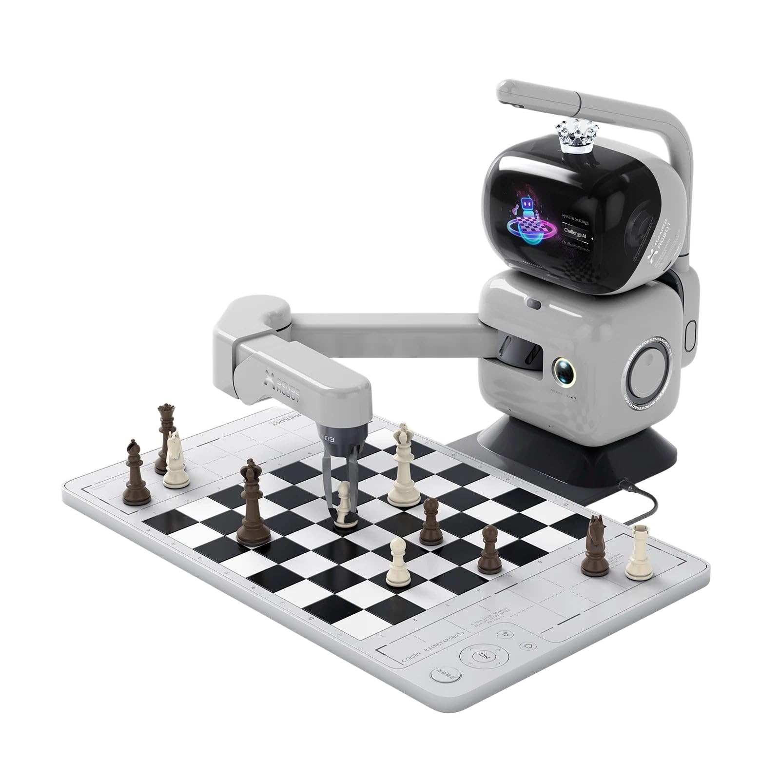 AI Chess Robot with Robotic Arm Electronic Computer Chess Board– 25 AI Levels, 1200+ Exercises, Endgame Trainer, Classic Game Replay