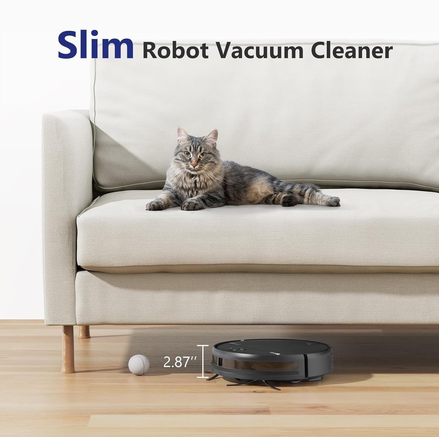 Robot Vacuum and Mop Combo, 2 in 1 Vacuum Robot with WiFi/App/Voice, Schedule, Water Tank and Dustbin, Self-Charging, Slim, Ideal for Hard Floor, Pet Hair, Carpet