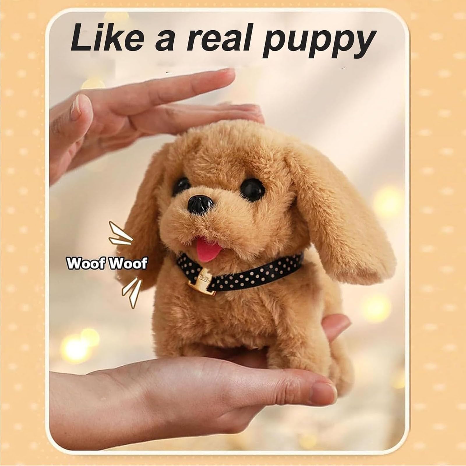 2025 New Robot Dog, Robotic Puppy Toys, Realistic Smart Cotton Plush Toy Dog for Adults That Acts Like a Real Puppies Walking Barking Tail Wagging Interactive Companion (Dog B)