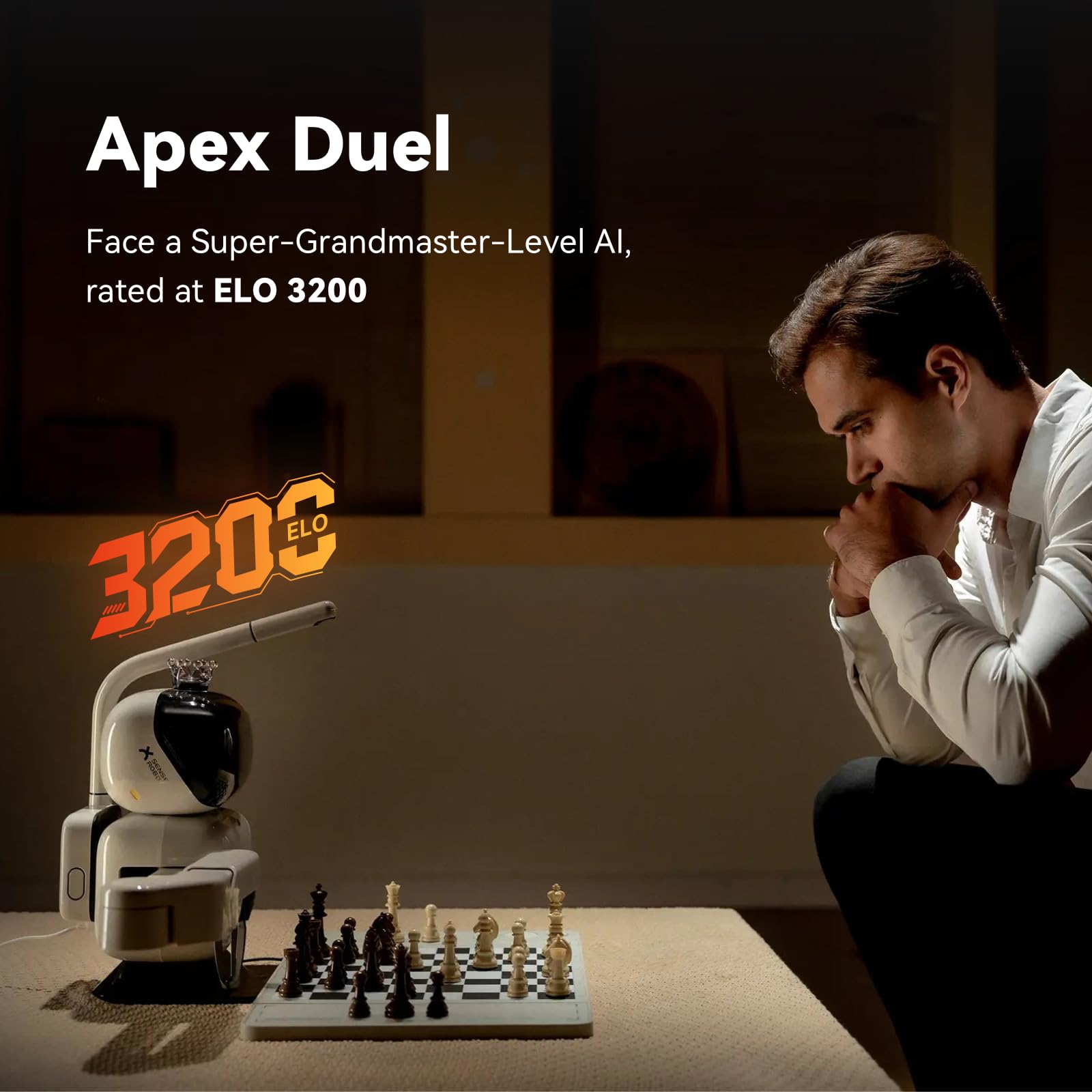 AI Chess Robot with Robotic Arm Electronic Computer Chess Board– 25 AI Levels, 1200+ Exercises, Endgame Trainer, Classic Game Replay