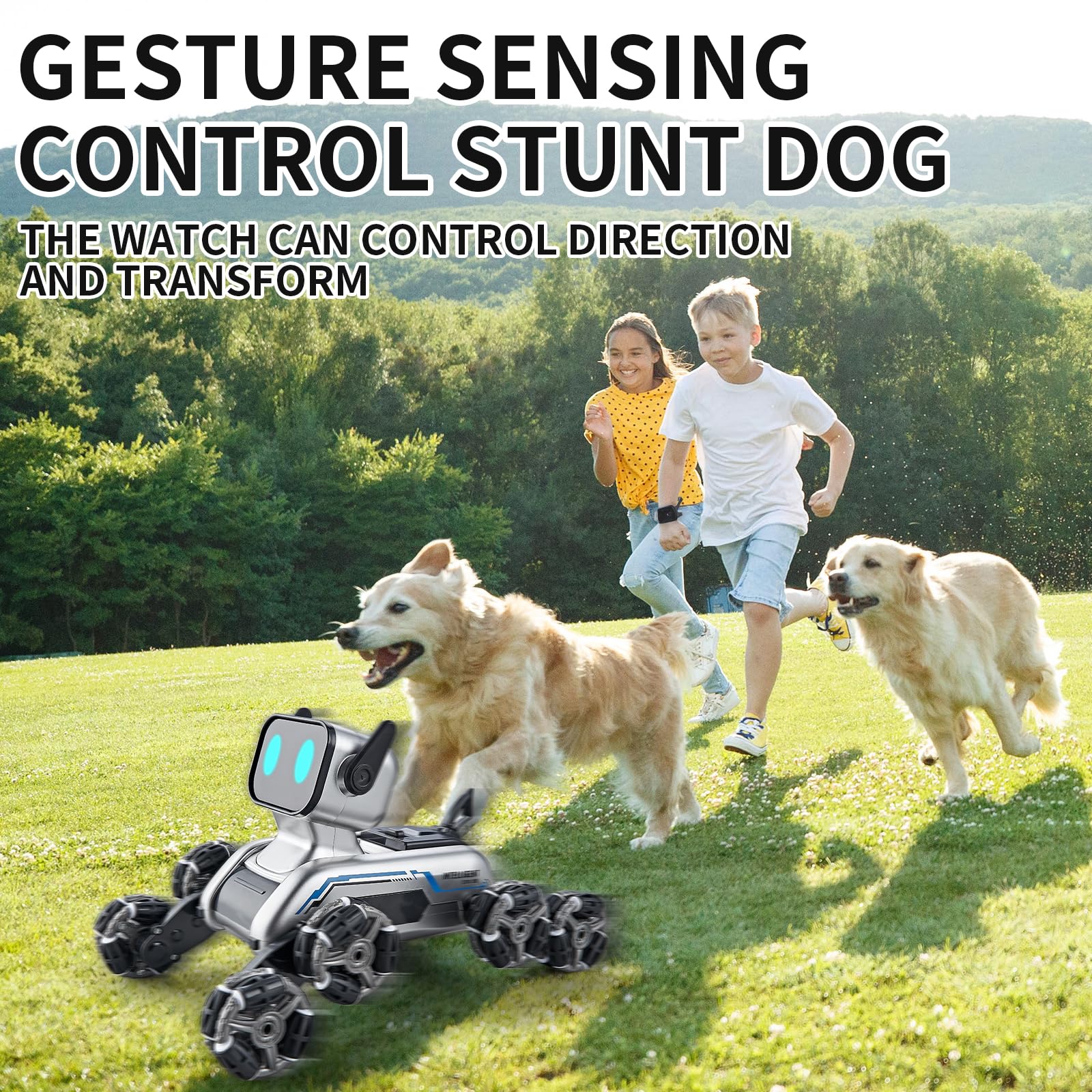 8WD Gesture Sensing Stunt Robot Dog RC Car Toys for Ages 8-13 Boys| Robot Toys for 6 7 8 9 10 11 12 13 Year Old Kids Birthday Gift, Outdoor & Indoor