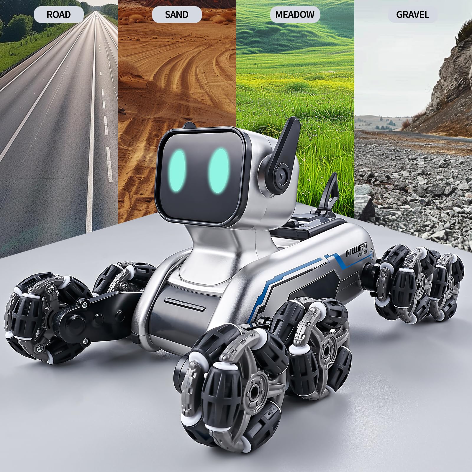 8WD Gesture Sensing Stunt Robot Dog RC Car Toys for Ages 8-13 Boys| Robot Toys for 6 7 8 9 10 11 12 13 Year Old Kids Birthday Gift, Outdoor & Indoor