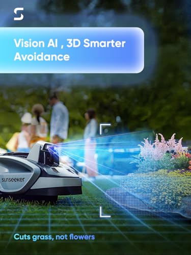 SUNSEEKER X7 Wireless Robot Lawn Mower 0.75 Acre/ 32,000Sq. Ft, with Smart APP Control, Vision AI System & RTK, Path Planning, Adaptive Floating Cut Height up to 4", for Medium to Large Yards