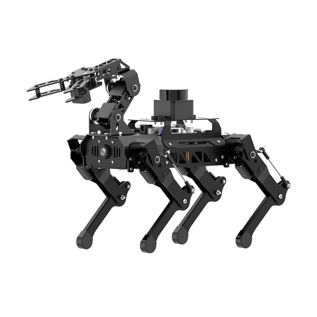 HIWONDER Quadruped ROS2 Robotic Dog with AI Vision TOF Lidar Robotic Arm for Raspberry Pi 5 ROS Open Source Robot Dog SLAM Mapping & Navigation for Adults and Teens, PuppyPi Pro Ultimate & RPi5 4GB
