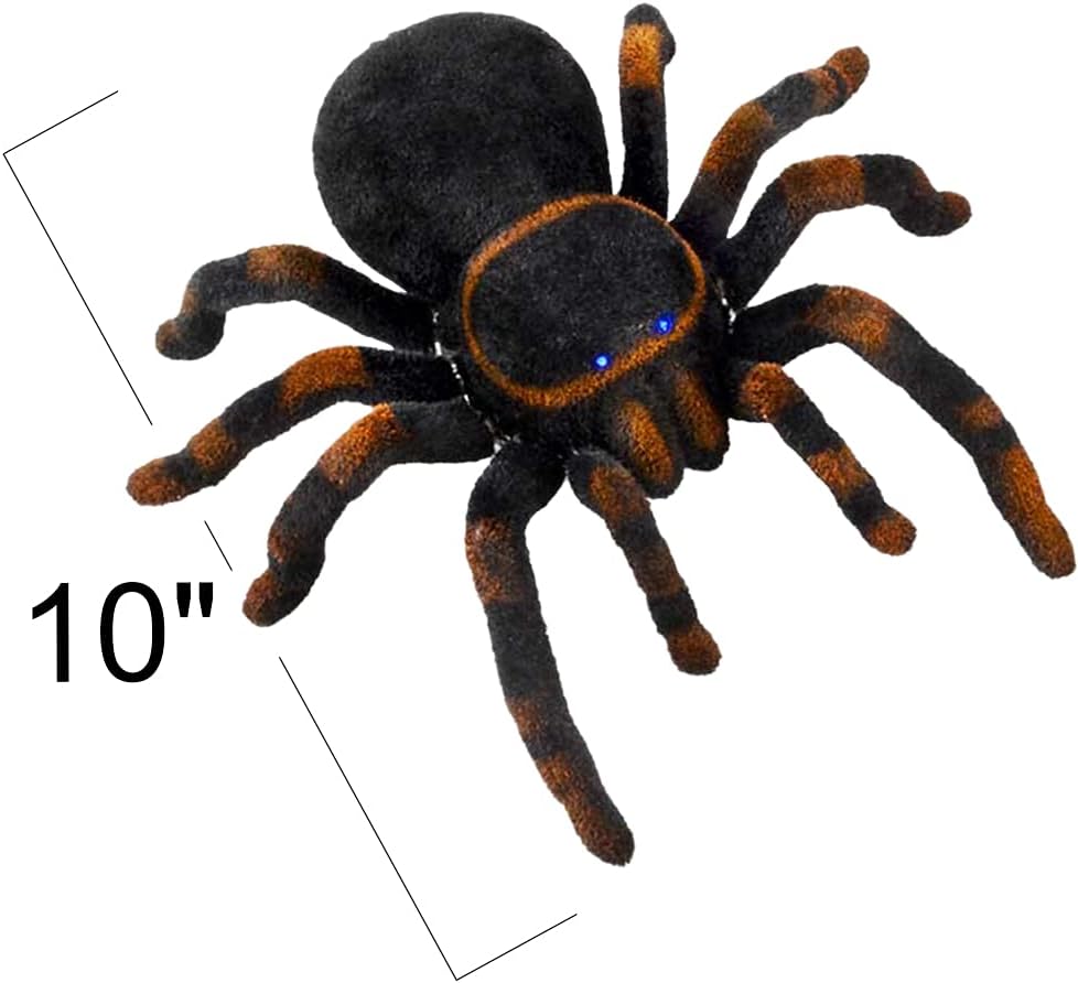 ArtCreativity Remote Control Spider, Includes 1 Tarantula & 1 Controller, Spooky RC Spider Prank Toy with 8 Individually Moving Legs, Furry Texture, and Light Up Eyes, Great Halloween Toy for Kids