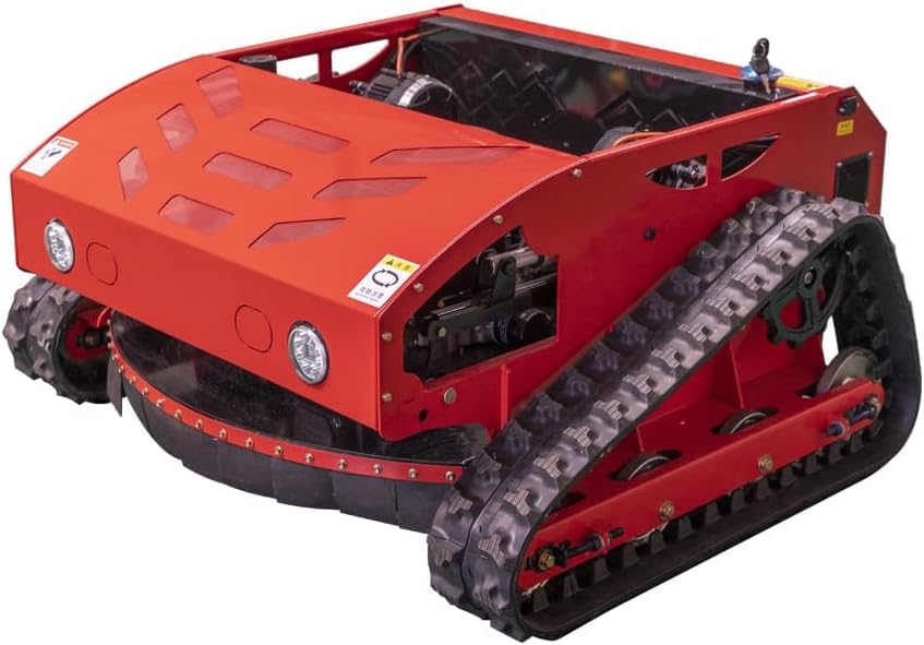 Lawn Mower, Remote Control Lawn Mower, Small Crawler Oil-Electric Hybrid Four-Wheel Drive Lawn Mowing and Weed Whacker, All Terrain Grass Cutter Yard Mower, 45° Climbing (SKD 224-55-SNOW)
