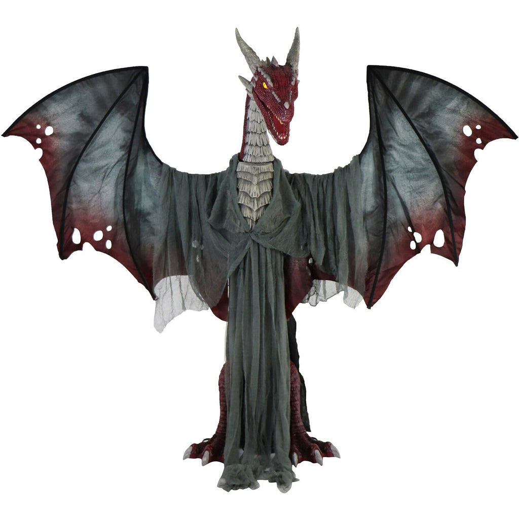 Haunted Hill Farm Motion-Activated 6-Ft. Tall Ghostly Guide, Plug-in Talking Scare Prop Animatronic with Spooky Sound Effects and Lights for Indoor or Covered Outdoor Creepy Halloween Decoration