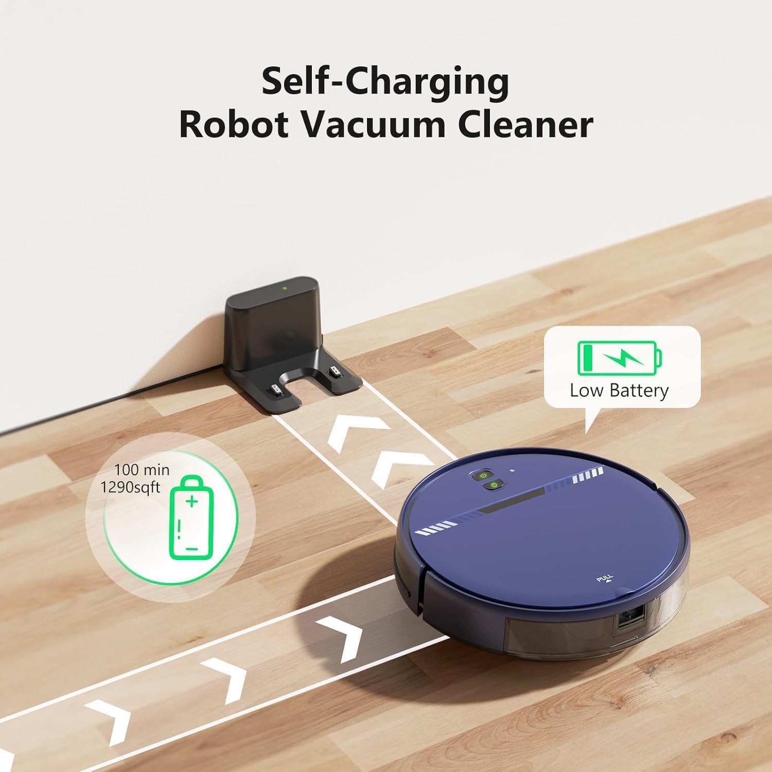 Robot Vacuum and Mop Combo, 2 in 1 Vacuum Robot with WiFi/App/Voice, Schedule, Water Tank and Dustbin, Self-Charging, Slim, Ideal for Hard Floor, Pet Hair, Carpet