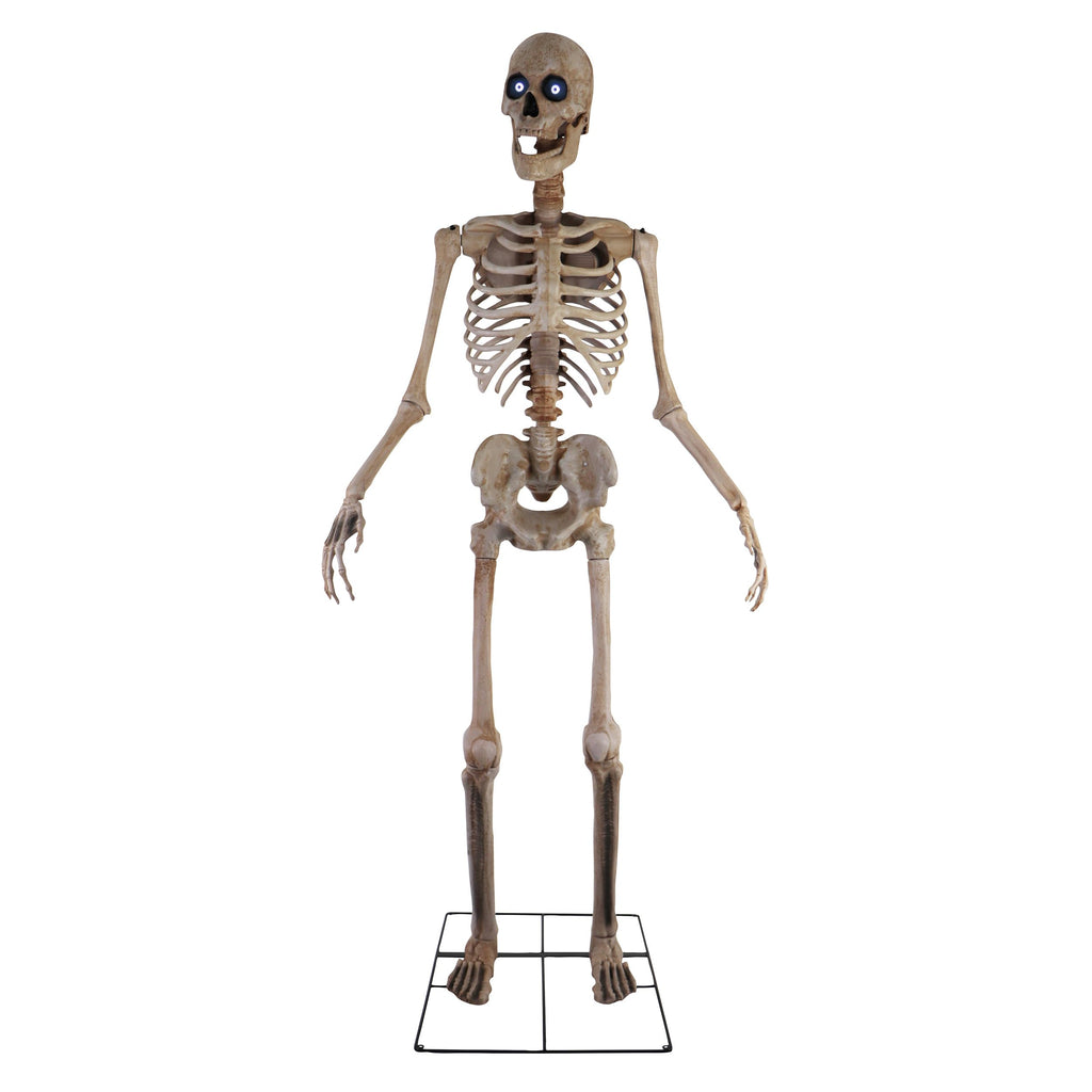 Haunted Hill Farm Motion-Activated 6-Ft. Tall Ghostly Guide, Plug-in Talking Scare Prop Animatronic with Spooky Sound Effects and Lights for Indoor or Covered Outdoor Creepy Halloween Decoration