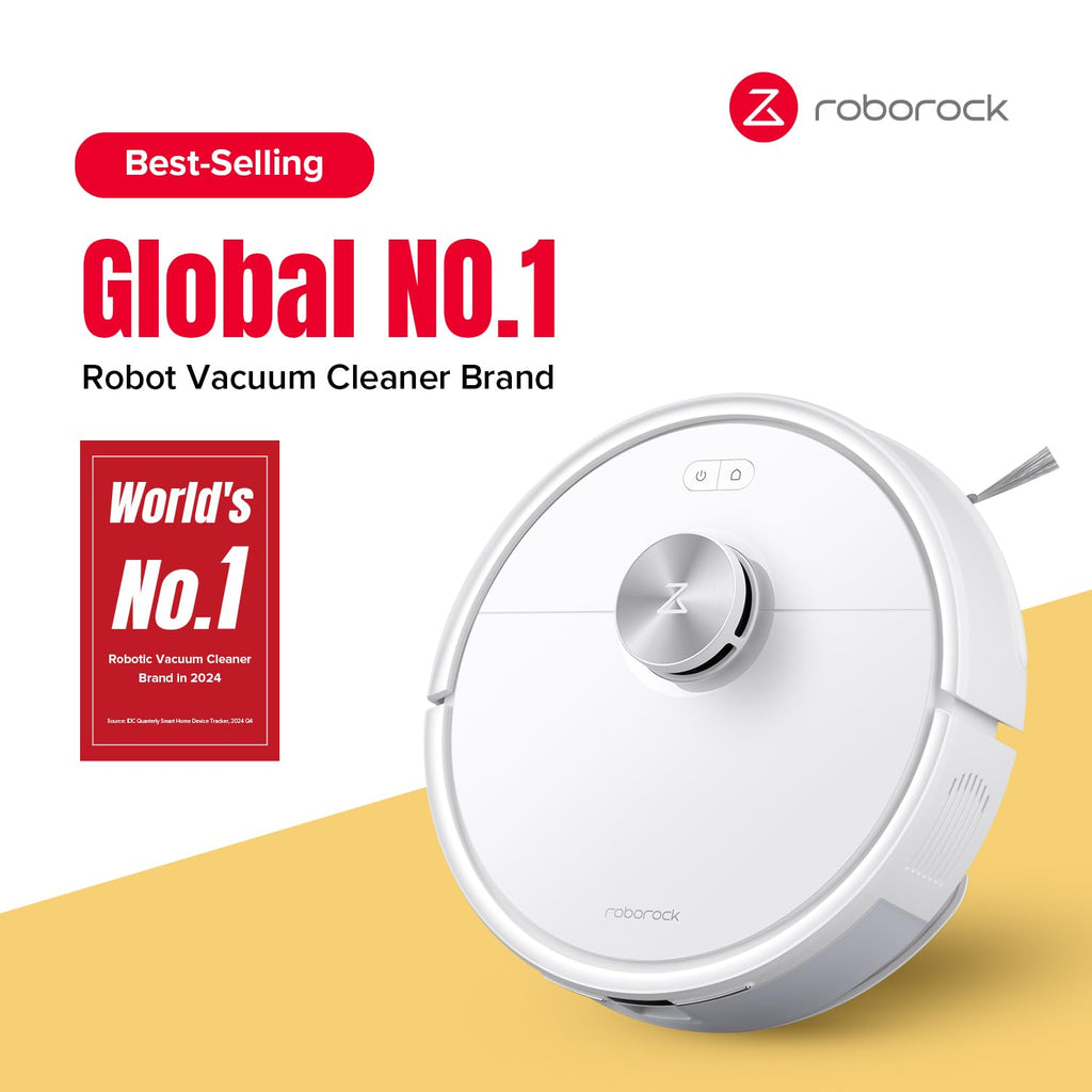 roborock Q7 M5+ Robot Vacuum and Mop, Upgraded from Q5 Max+, 7 Weeks Self-Emptying, 10000Pa Suction, Dual Anti-Tangle System, for Pet Hair & Carpet, PreciSense LiDAR Navigation, App Control, White