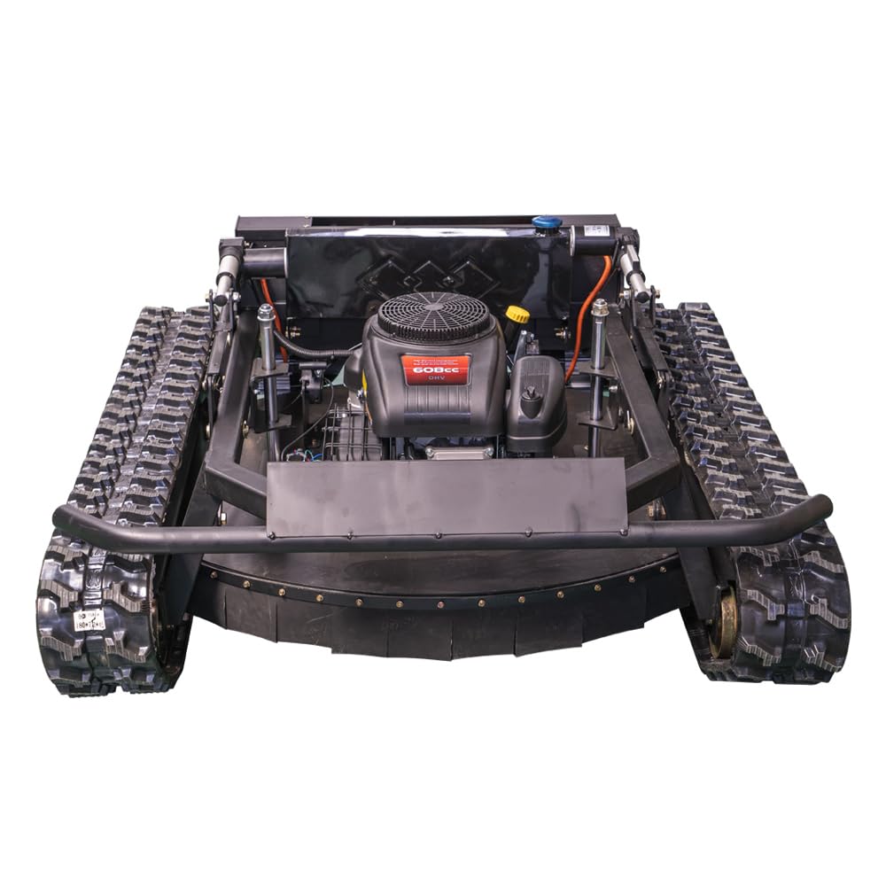Lawn Mower, Remote Control Lawn Mower, Small Crawler Oil-Electric Hybrid Four-Wheel Drive Lawn Mowing and Weed Whacker, All Terrain Grass Cutter Yard Mower, 45° Climbing (SKD 224-55-SNOW)