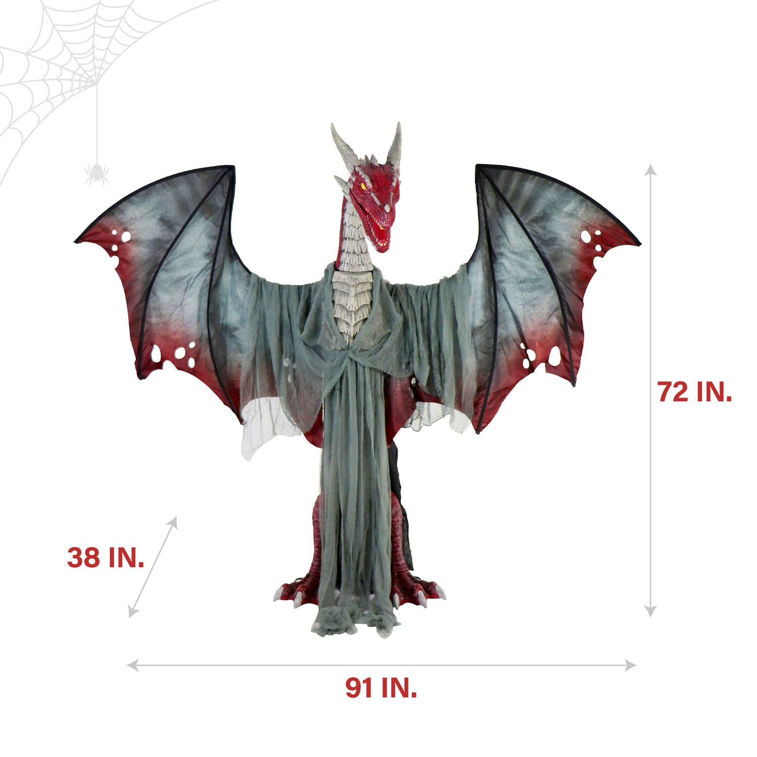 Haunted Hill Farm Motion-Activated 6-Ft. Tall Ghostly Guide, Plug-in Talking Scare Prop Animatronic with Spooky Sound Effects and Lights for Indoor or Covered Outdoor Creepy Halloween Decoration