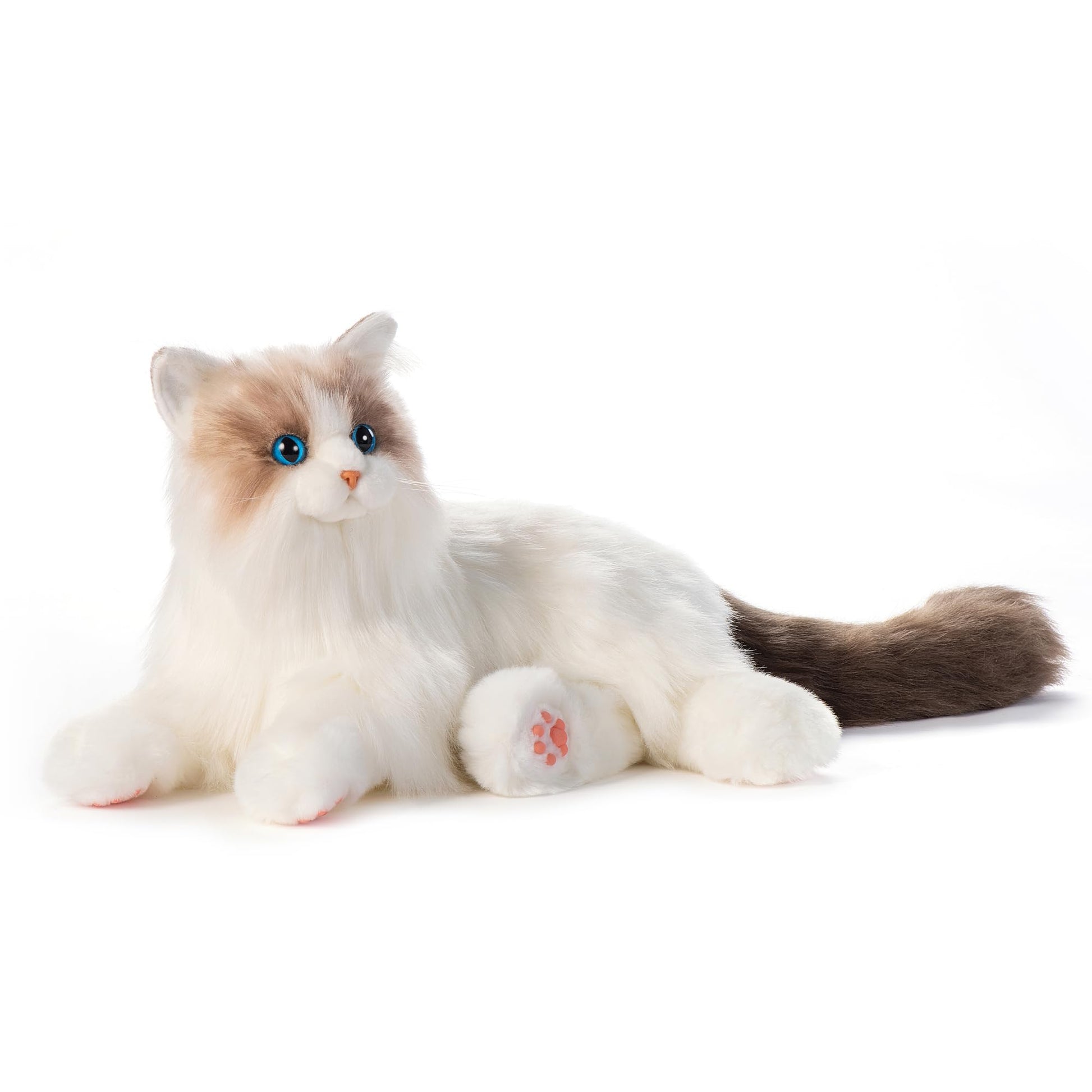 Chongker Interactive Companion Robot Cat Pets, Handmade Weighted Stuffed Animals, Cat Plush Toy with Voice Response, Realistic Heartbeat and Purring, Black Cat