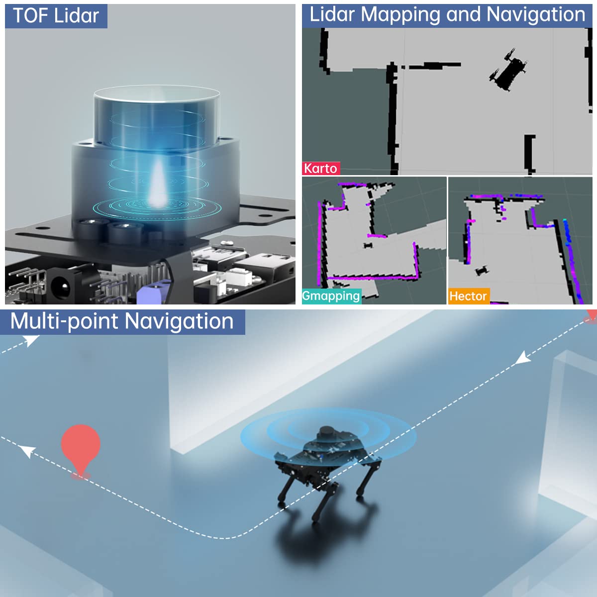 HIWONDER Quadruped ROS2 Robotic Dog with AI Vision TOF Lidar Robotic Arm for Raspberry Pi 5 ROS Open Source Robot Dog SLAM Mapping & Navigation for Adults and Teens, PuppyPi Pro Ultimate & RPi5 4GB