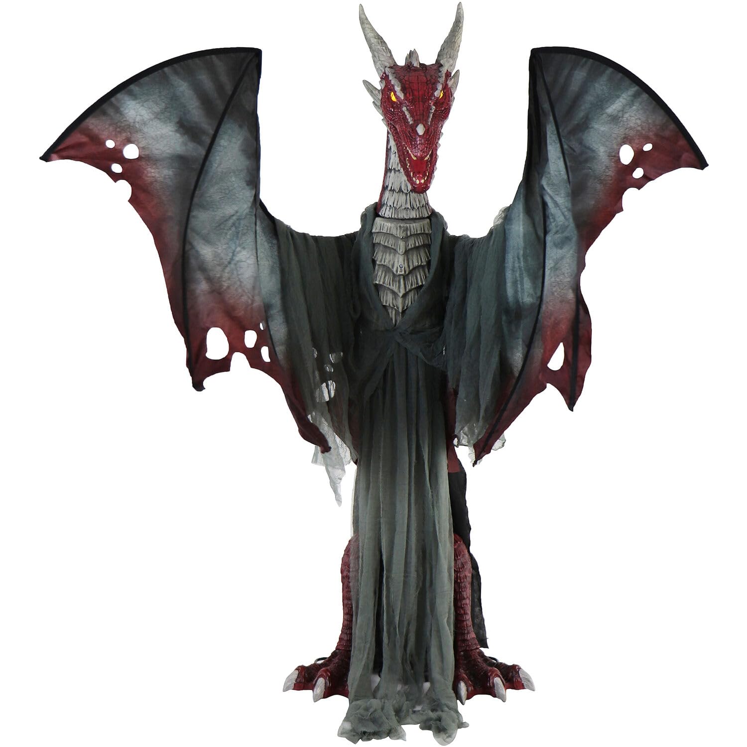 Haunted Hill Farm Motion-Activated 6-Ft. Tall Ghostly Guide, Plug-in Talking Scare Prop Animatronic with Spooky Sound Effects and Lights for Indoor or Covered Outdoor Creepy Halloween Decoration
