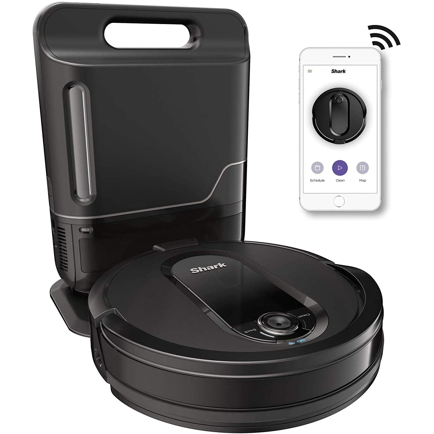Shark AI Ultra Voice Control Robot Vacuum with Matrix Clean Navigation, Home Mapping, 60-Day Capacity, XL Self-Empty Base for Homes with Pets, Carpet & Hard Floors, Cool Grey