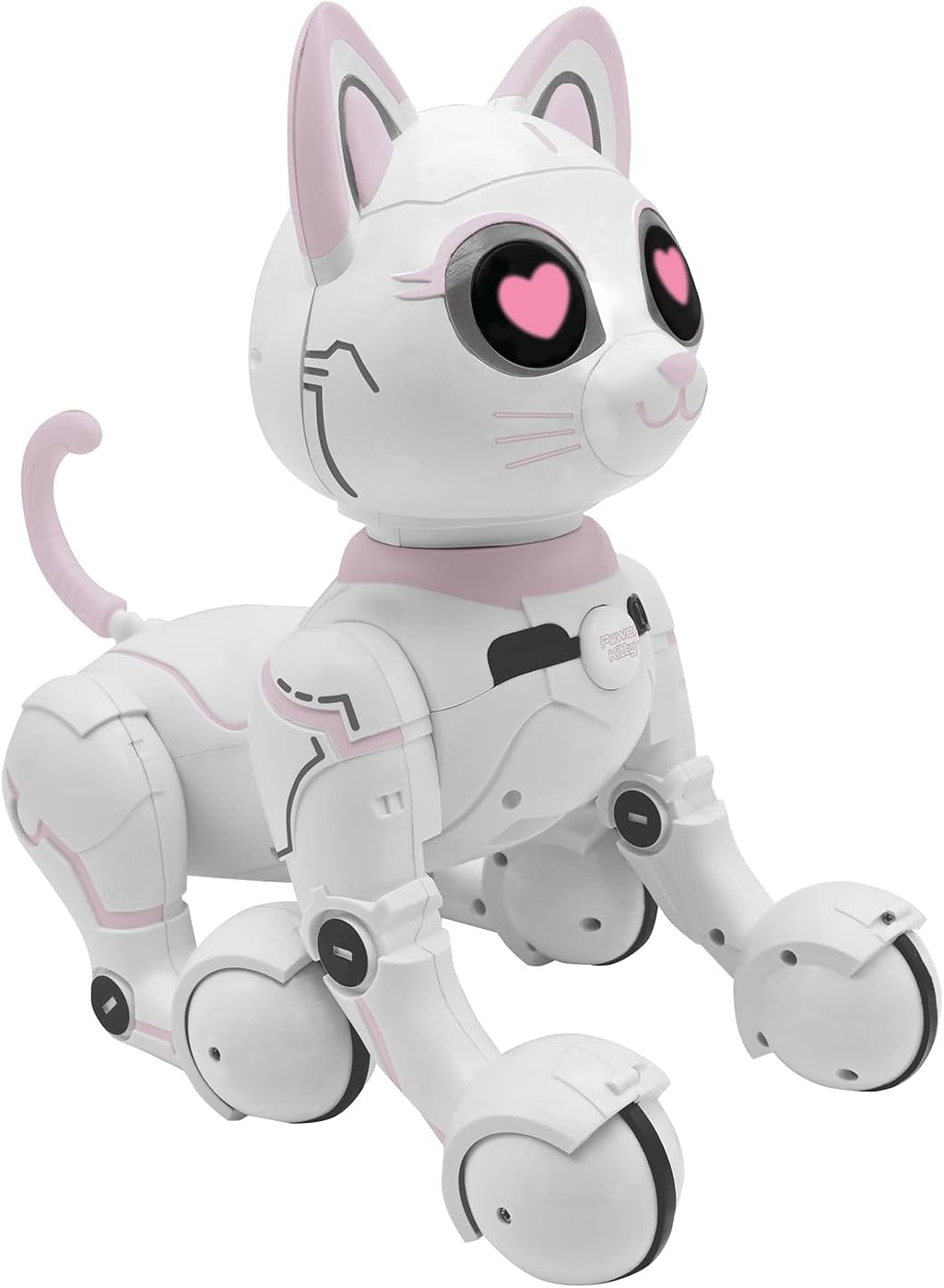LEXiBOOK - Power Kitty® - Remote Control Robot Cat, Programmable Smart Robot, Light, Sound, White/Pink - KITTY01
