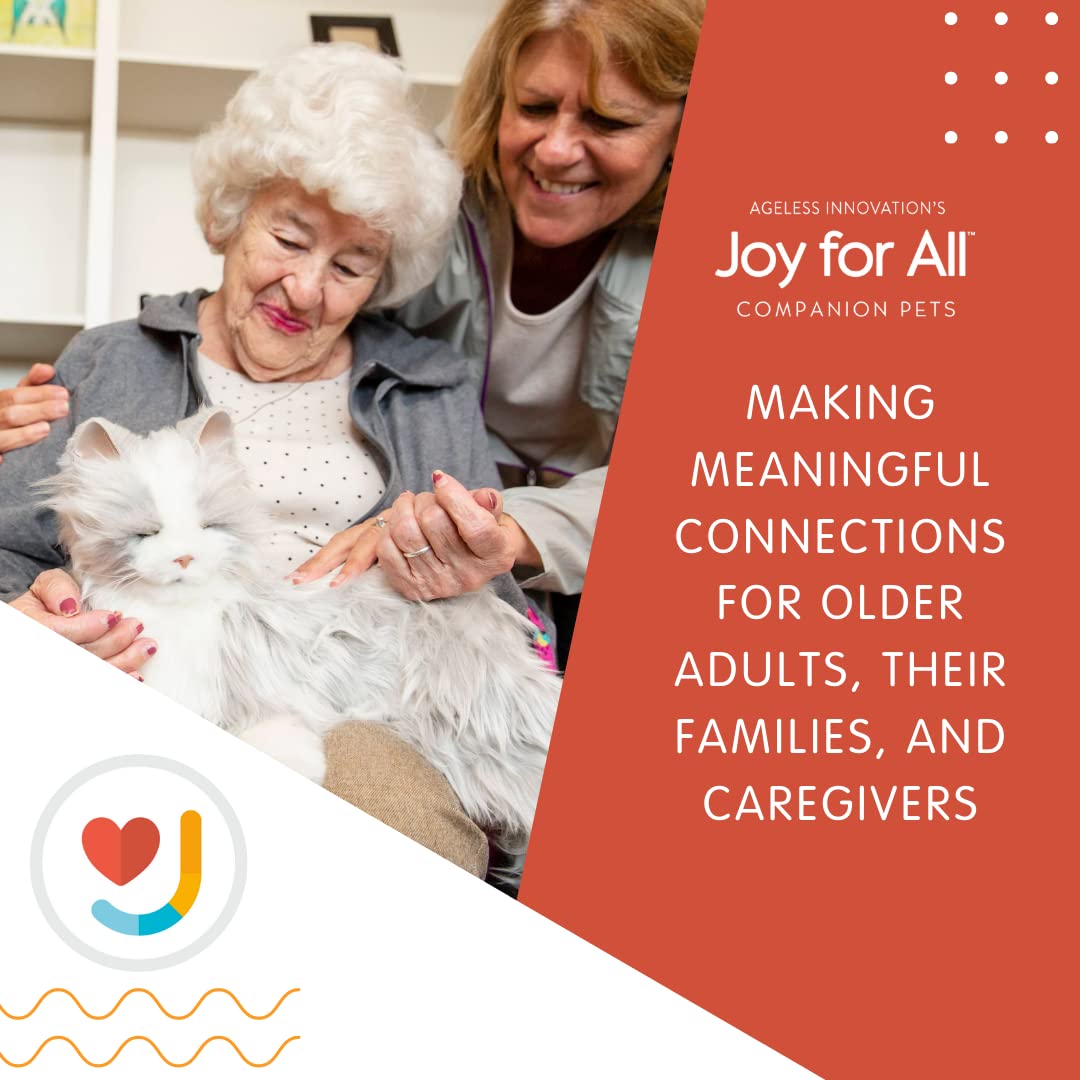 JOY FOR ALL Companion Pet for Seniors - Lifelike Animatronic Cat - Realistic Soft-Touch Fur & Purring - Therapy Stuffed Animal - Toy for Alzheimer's & Dementia - Orange Tabby