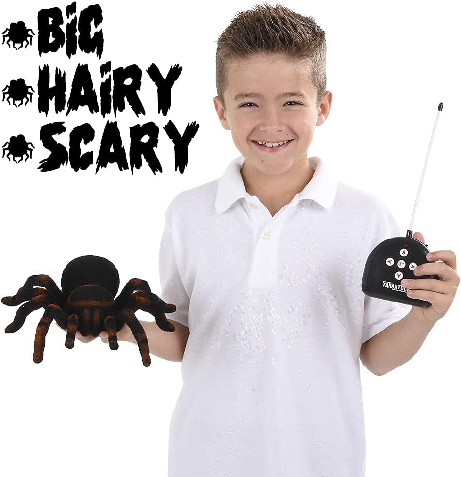 ArtCreativity Remote Control Spider, Includes 1 Tarantula & 1 Controller, Spooky RC Spider Prank Toy with 8 Individually Moving Legs, Furry Texture, and Light Up Eyes, Great Halloween Toy for Kids