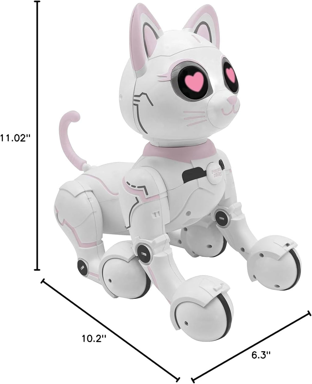 LEXiBOOK - Power Kitty® - Remote Control Robot Cat, Programmable Smart Robot, Light, Sound, White/Pink - KITTY01