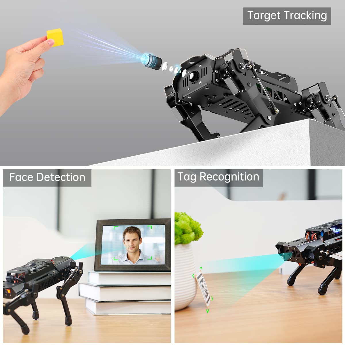 HIWONDER Quadruped ROS2 Robotic Dog with AI Vision TOF Lidar Robotic Arm for Raspberry Pi 5 ROS Open Source Robot Dog SLAM Mapping & Navigation for Adults and Teens, PuppyPi Pro Ultimate & RPi5 4GB