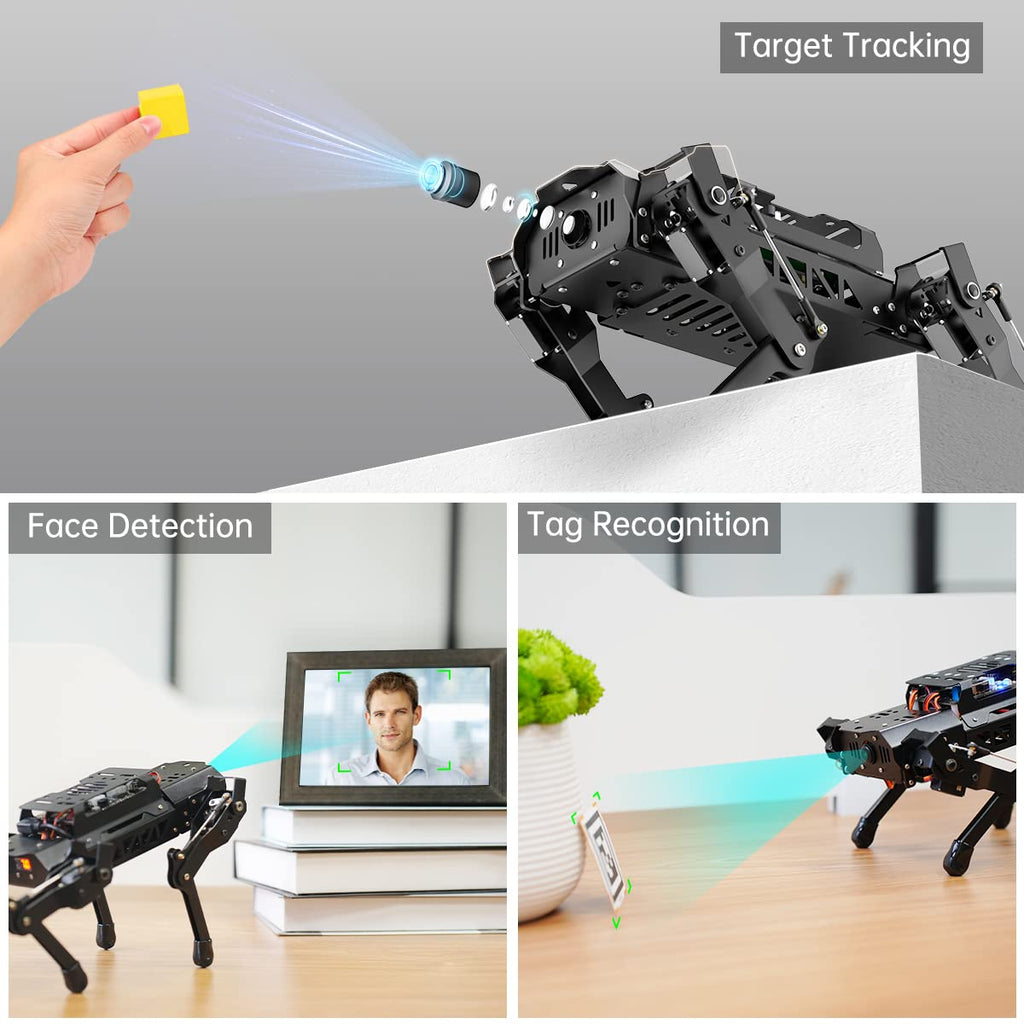 HIWONDER Quadruped ROS2 Robotic Dog with AI Vision TOF Lidar Robotic Arm for Raspberry Pi 5 ROS Open Source Robot Dog SLAM Mapping & Navigation for Adults and Teens, PuppyPi Pro Ultimate & RPi5 4GB