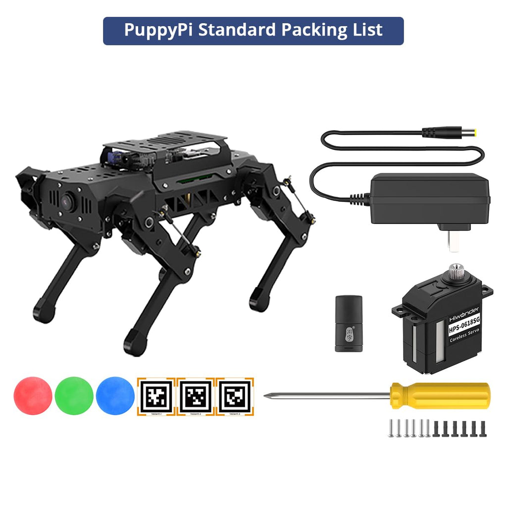 HIWONDER Quadruped ROS2 Robotic Dog with AI Vision TOF Lidar Robotic Arm for Raspberry Pi 5 ROS Open Source Robot Dog SLAM Mapping & Navigation for Adults and Teens, PuppyPi Pro Ultimate & RPi5 4GB