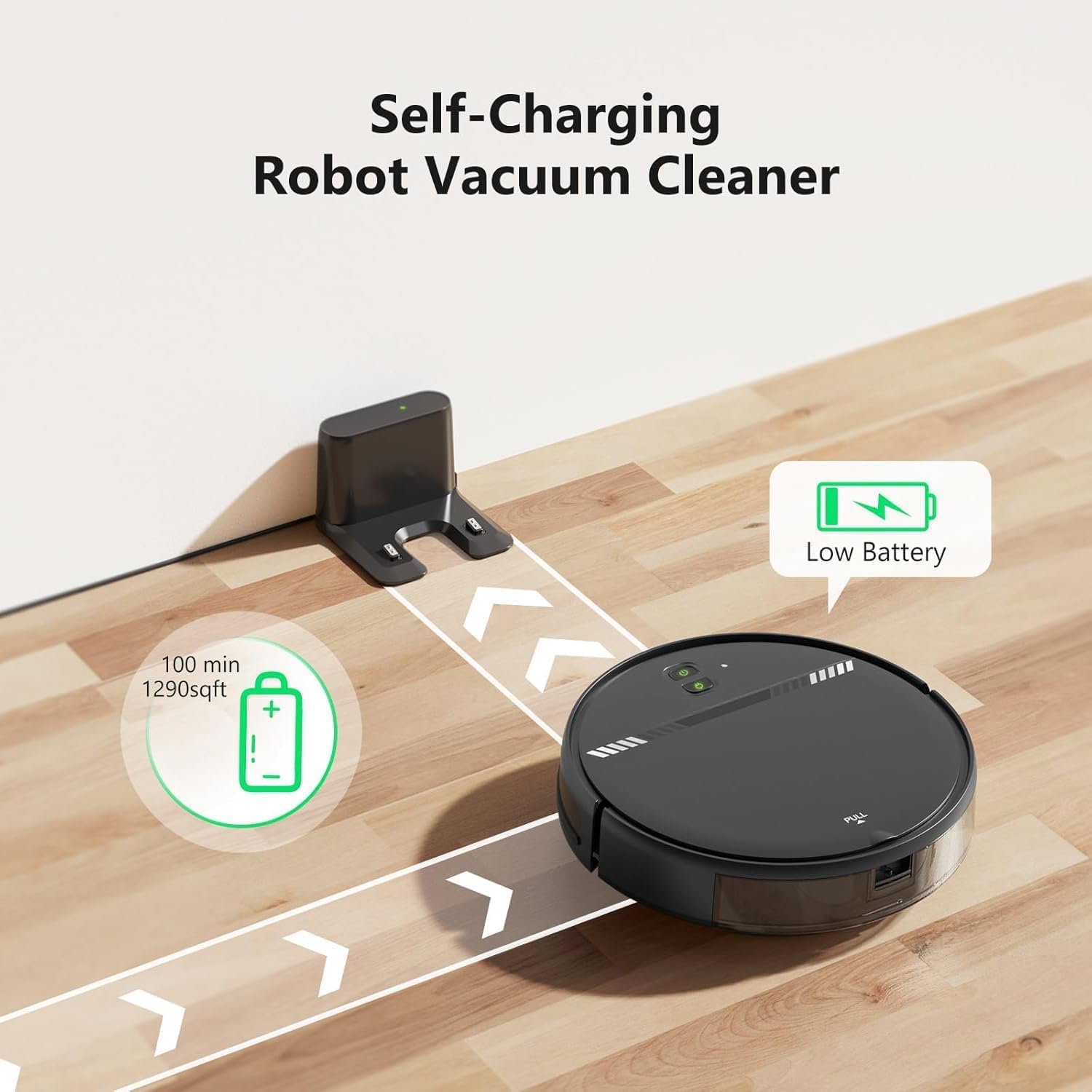 Robot Vacuum and Mop Combo, 2 in 1 Vacuum Robot with WiFi/App/Voice, Schedule, Water Tank and Dustbin, Self-Charging, Slim, Ideal for Hard Floor, Pet Hair, Carpet
