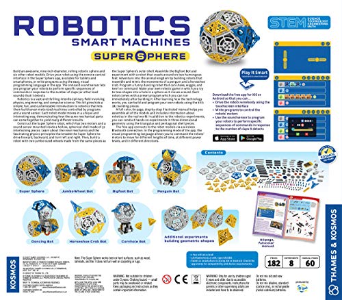 Thames & Kosmos | Robotics Smart Machines | Robotics for Kids 8 and up | STEM Kit builds 8 Robots | Full Color Manual to help with assembly | Requires tablet or smartphone | Parents' Choice Gold Award