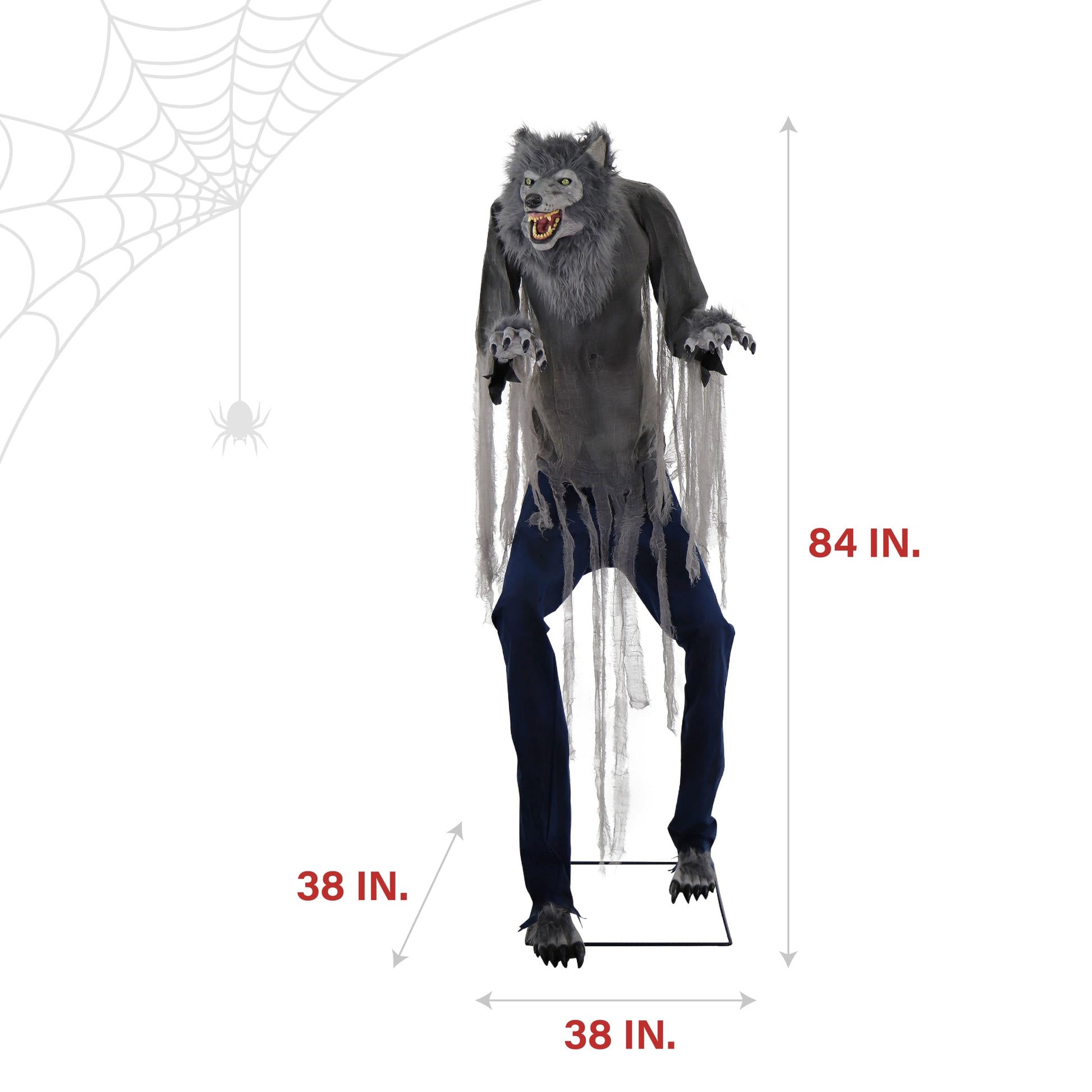 Haunted Hill Farm Motion-Activated 6-Ft. Tall Ghostly Guide, Plug-in Talking Scare Prop Animatronic with Spooky Sound Effects and Lights for Indoor or Covered Outdoor Creepy Halloween Decoration