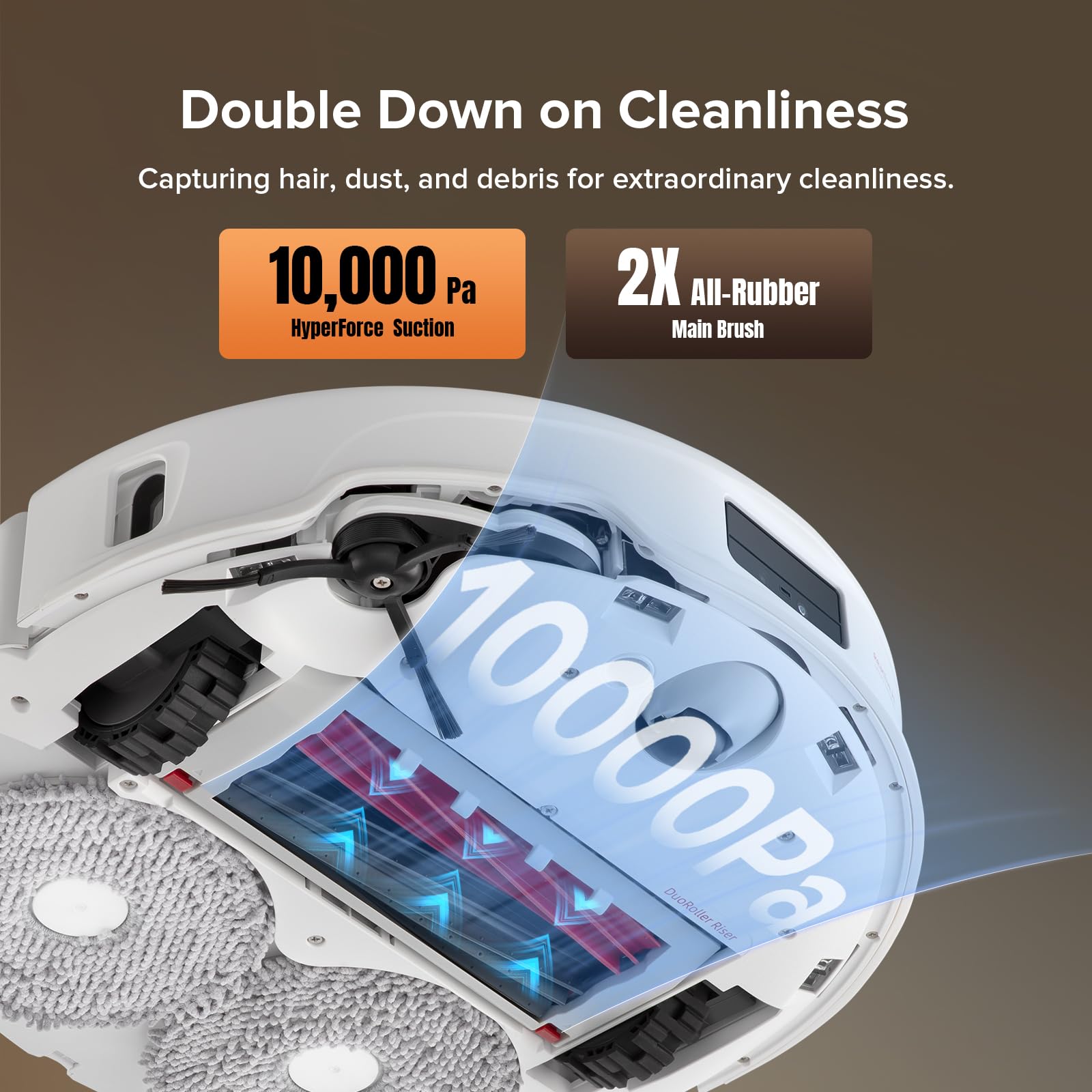 Roborock Qrevo Edge S5A Robot Vacuum and Mop, 18,500Pa, Zero-Tangling, DuoDivide Main Brush, FlexiArm Side Brush, Hot Water Mop Washing & Self-Cleaning, Warm Air Drying, Self-Emptying, Black