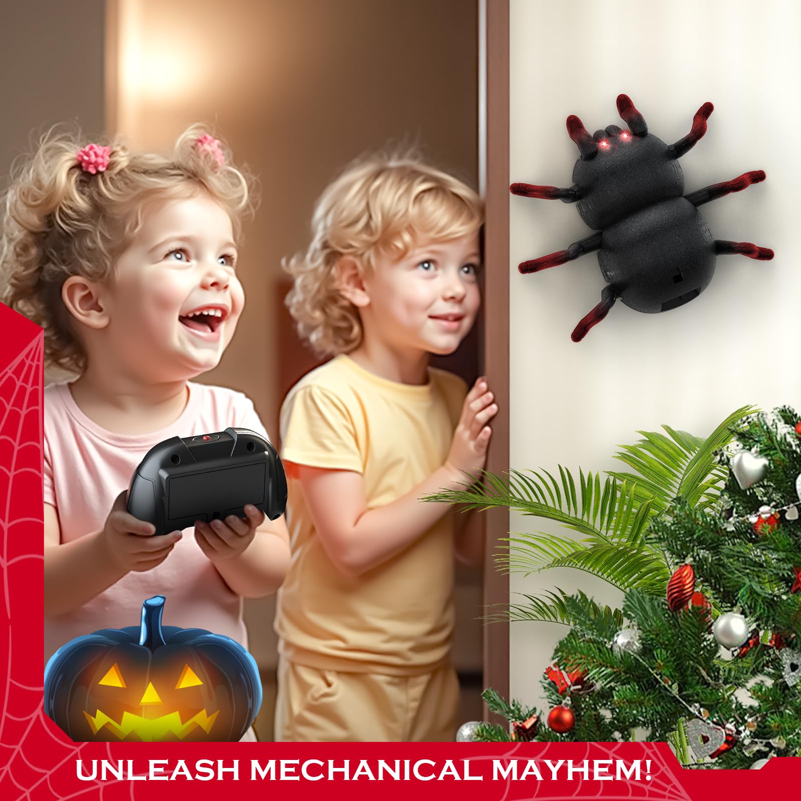 VRG Remote Control Tarantula Indoor Wall Toys, Rechargeable Wall Climbing Spider, Kids Toys for Boys & Girls Ages 3 & Up
