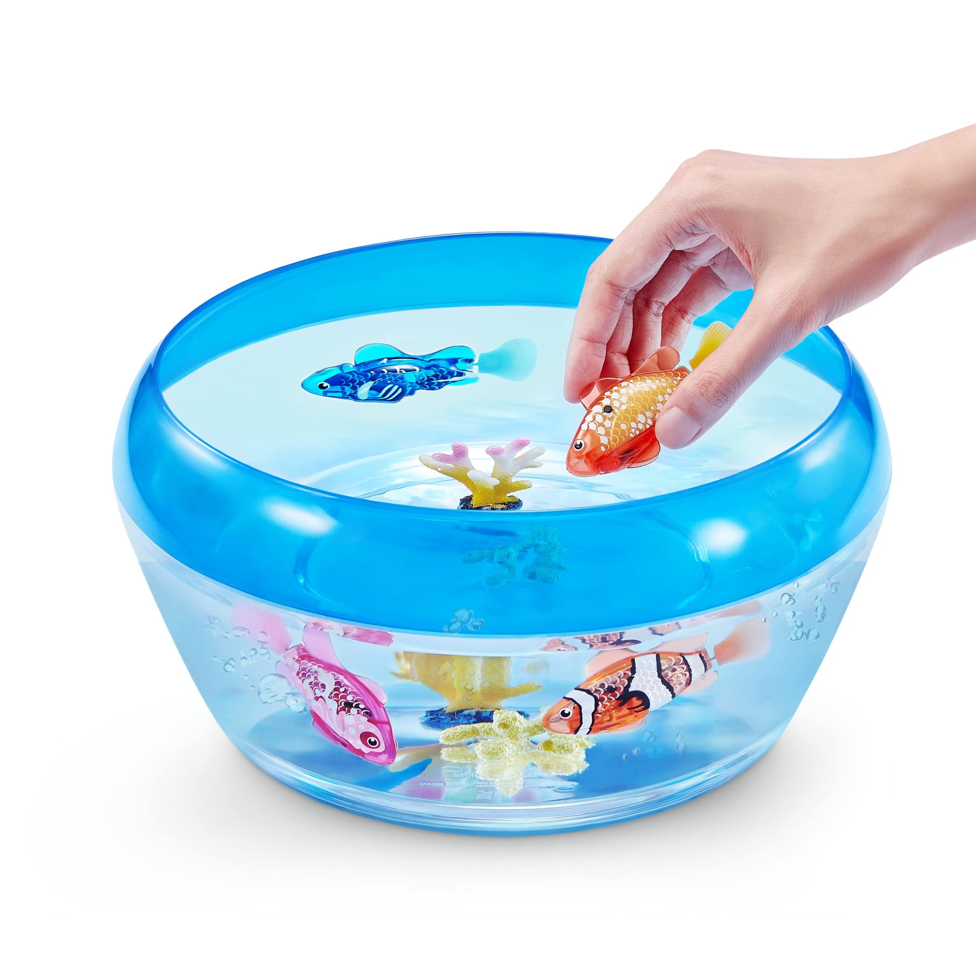 Robo Alive Robo Fish Robotic Swimming Fish (Teal + Orange) by ZURU Water Activated, Changes Color, Comes with Batteries, Amazon Exclusive (2 Pack) Series 3