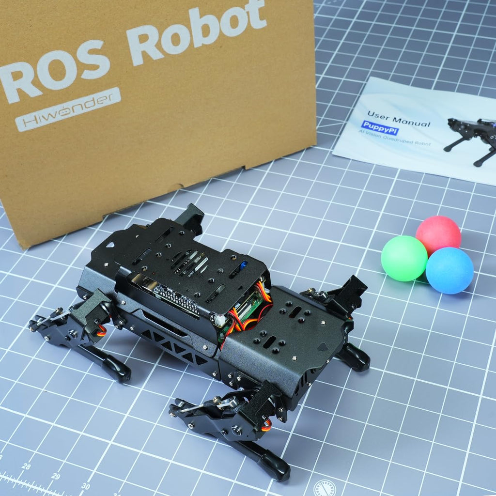 HIWONDER Quadruped ROS2 Robotic Dog with AI Vision TOF Lidar Robotic Arm for Raspberry Pi 5 ROS Open Source Robot Dog SLAM Mapping & Navigation for Adults and Teens, PuppyPi Pro Ultimate & RPi5 4GB