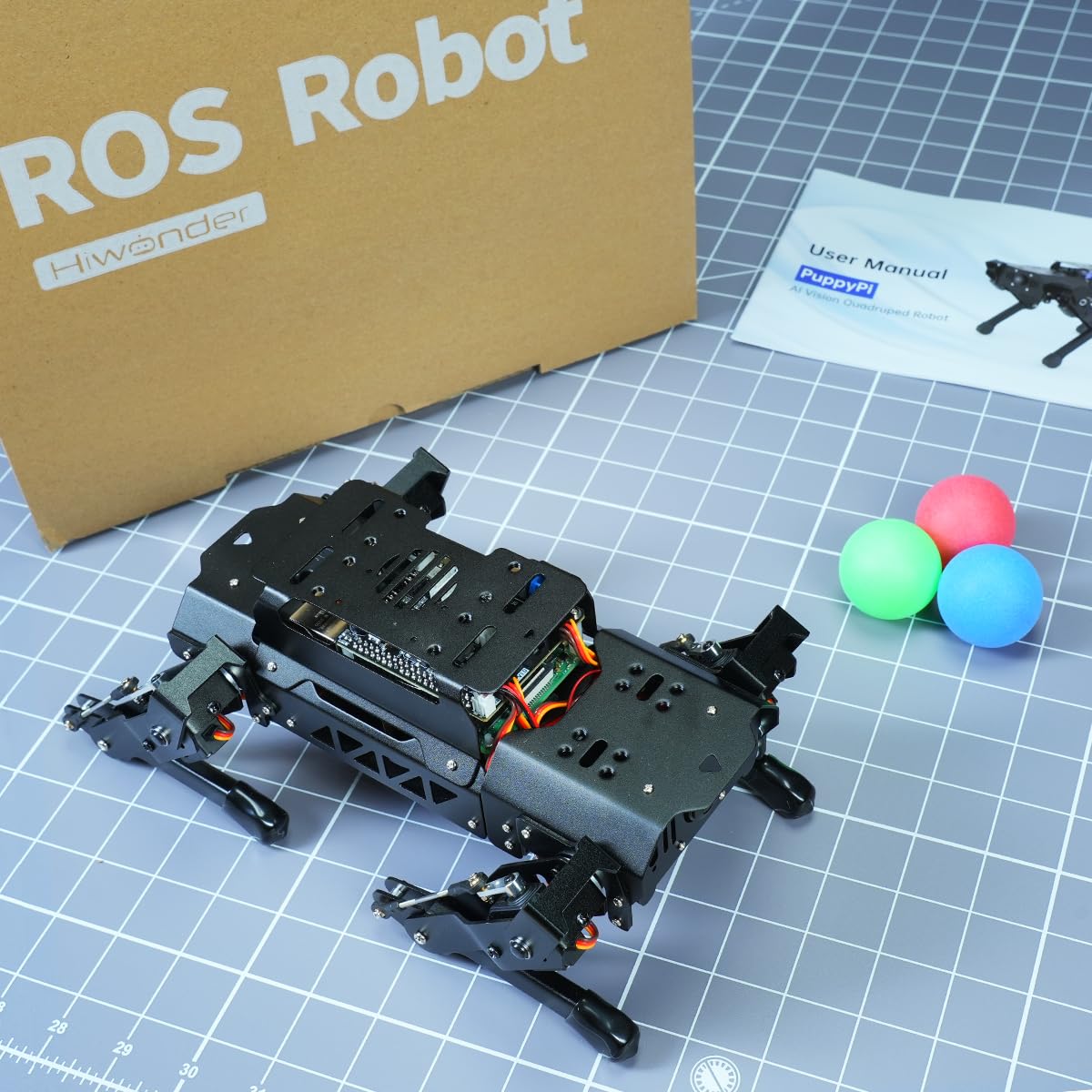 HIWONDER Quadruped ROS2 Robotic Dog with AI Vision TOF Lidar Robotic Arm for Raspberry Pi 5 ROS Open Source Robot Dog SLAM Mapping & Navigation for Adults and Teens, PuppyPi Pro Ultimate & RPi5 4GB