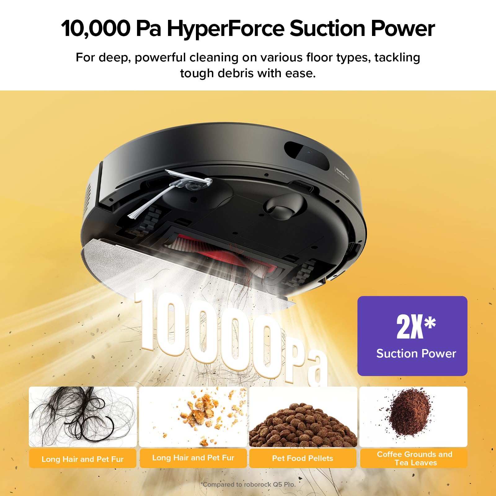 roborock Q7 M5+ Robot Vacuum and Mop, Upgraded from Q5 Max+, 7 Weeks Self-Emptying, 10000Pa Suction, Dual Anti-Tangle System, for Pet Hair & Carpet, PreciSense LiDAR Navigation, App Control, White
