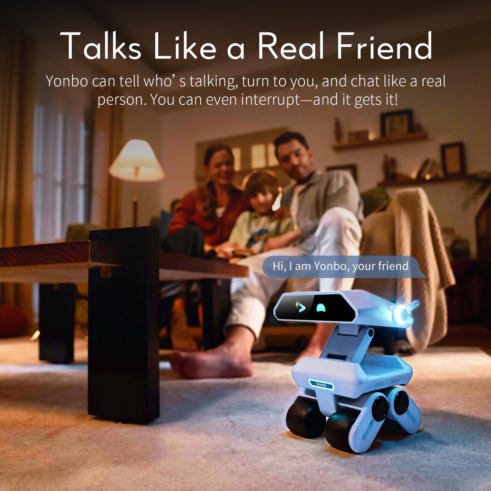 X-Origin YONBO AI Companion Robot with Emotion Detection, Smart Environment Recognition, Interruptible Conversations, ChatGPT Assistant, Family Recognition, Long-Term Memory, Rich Expressions