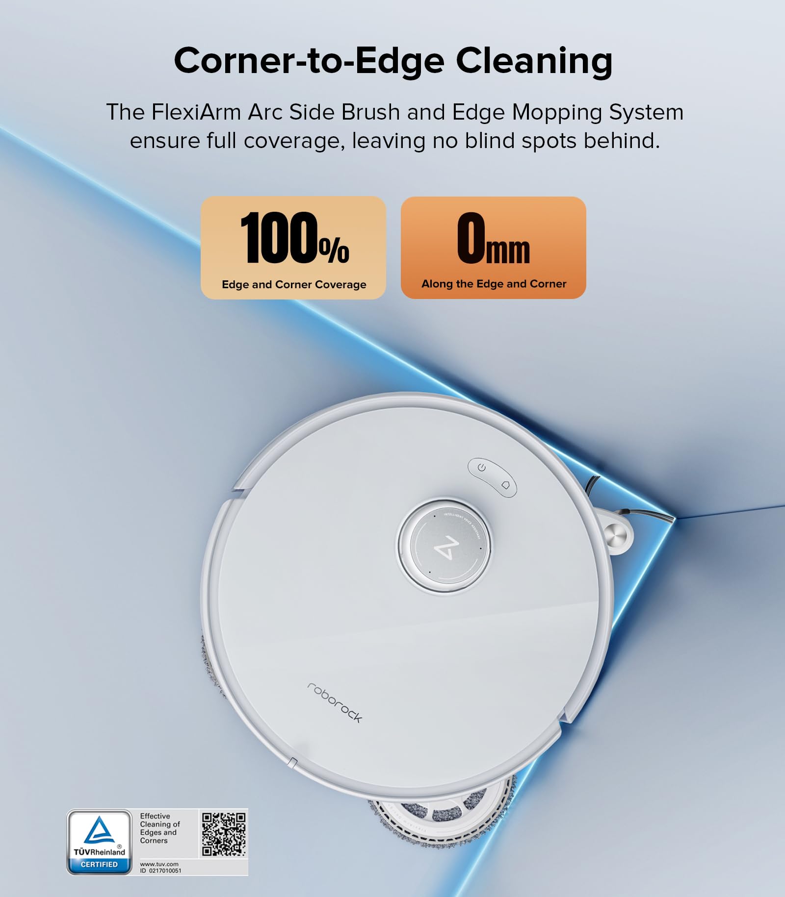 Roborock Qrevo Edge S5A Robot Vacuum and Mop, 18,500Pa, Zero-Tangling, DuoDivide Main Brush, FlexiArm Side Brush, Hot Water Mop Washing & Self-Cleaning, Warm Air Drying, Self-Emptying, Black