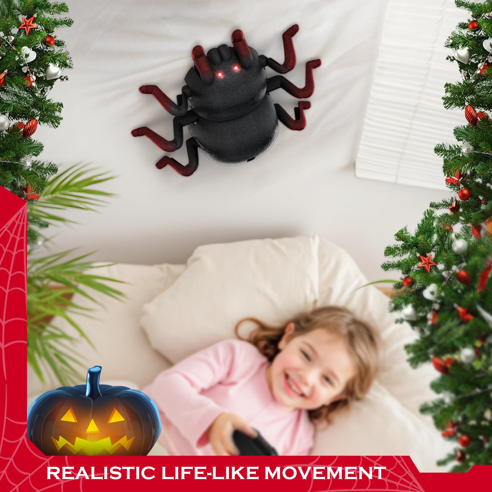 VRG Remote Control Tarantula Indoor Wall Toys, Rechargeable Wall Climbing Spider, Kids Toys for Boys & Girls Ages 3 & Up