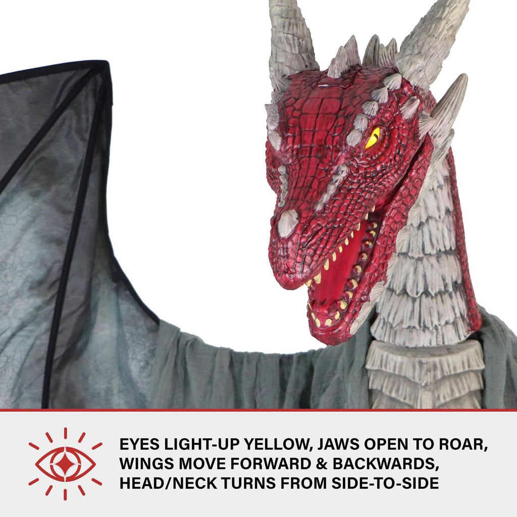 Haunted Hill Farm Motion-Activated 6-Ft. Tall Ghostly Guide, Plug-in Talking Scare Prop Animatronic with Spooky Sound Effects and Lights for Indoor or Covered Outdoor Creepy Halloween Decoration