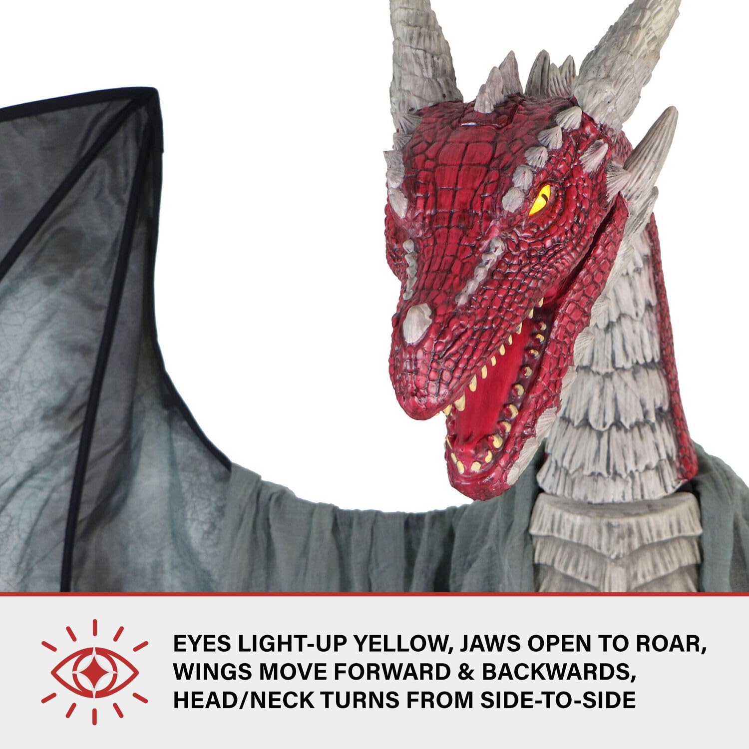 Haunted Hill Farm Motion-Activated 6-Ft. Tall Ghostly Guide, Plug-in Talking Scare Prop Animatronic with Spooky Sound Effects and Lights for Indoor or Covered Outdoor Creepy Halloween Decoration