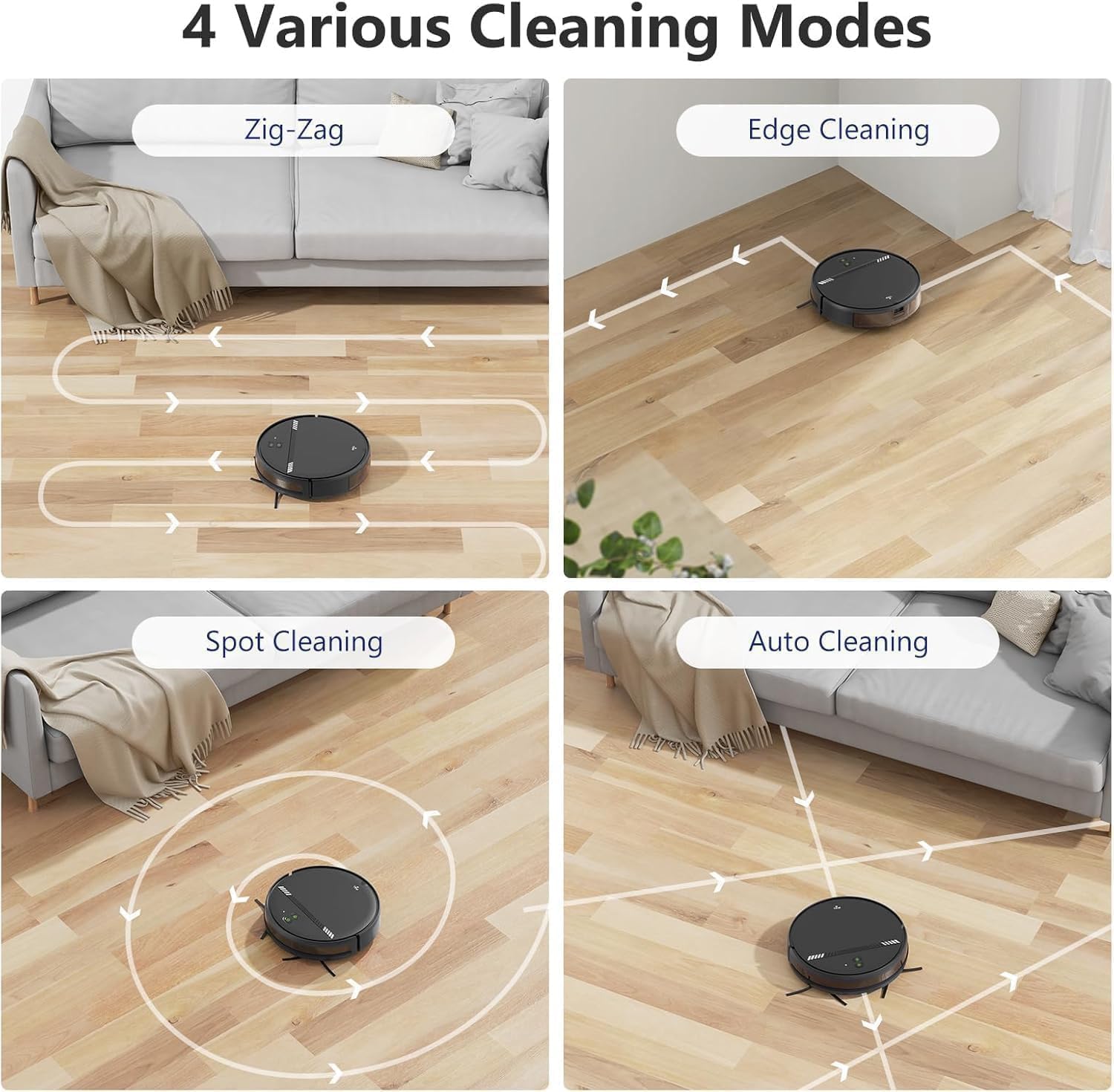 Robot Vacuum and Mop Combo, 2 in 1 Vacuum Robot with WiFi/App/Voice, Schedule, Water Tank and Dustbin, Self-Charging, Slim, Ideal for Hard Floor, Pet Hair, Carpet