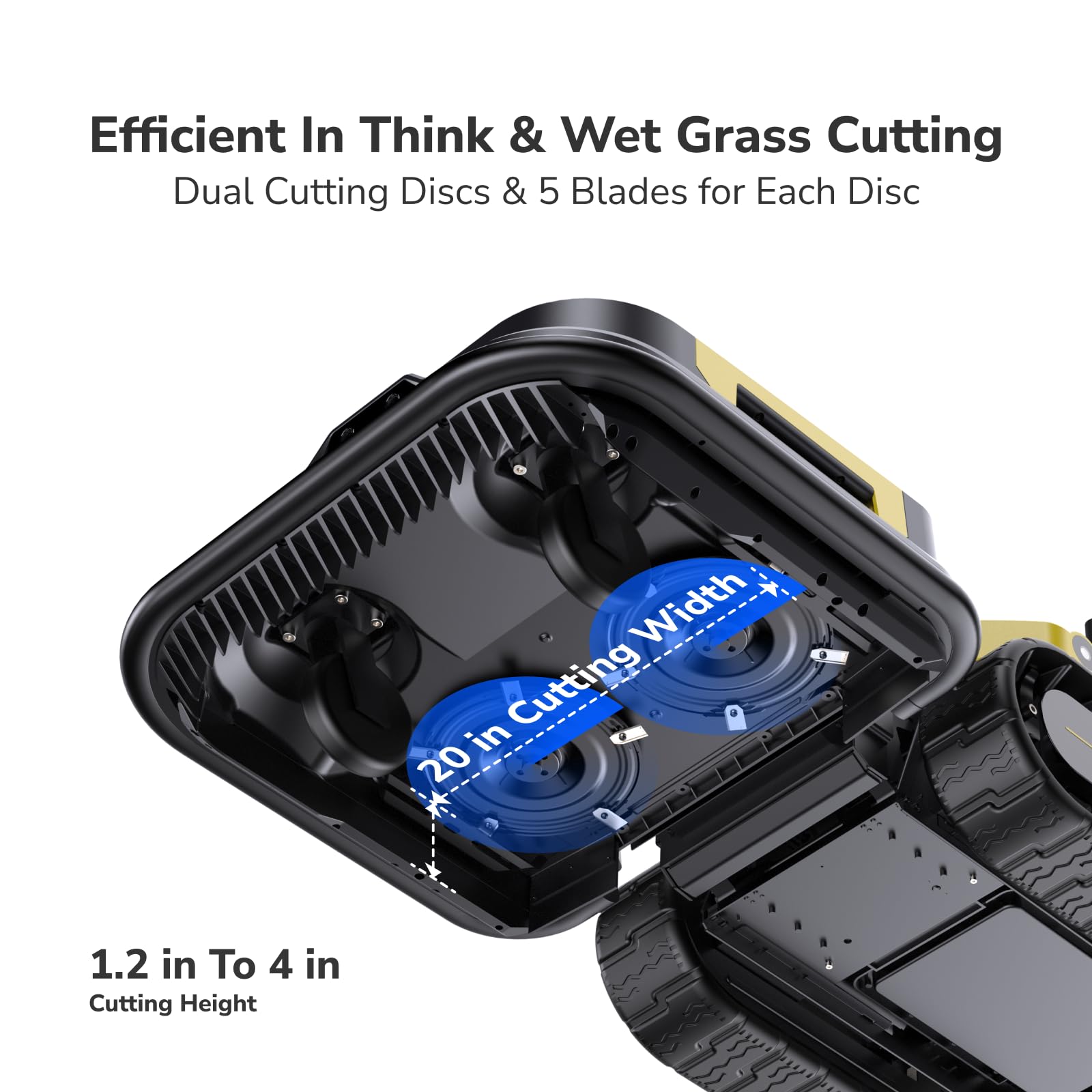 YARBO Robot Lawn Mower, Remote Control Robotic Lawnmower for Large Yard Up to 6 Acres, 70% Steep Slopes, AI Multi-Zone Mapping, RTK GPS, Modular Design, Perimeter Wire Free
