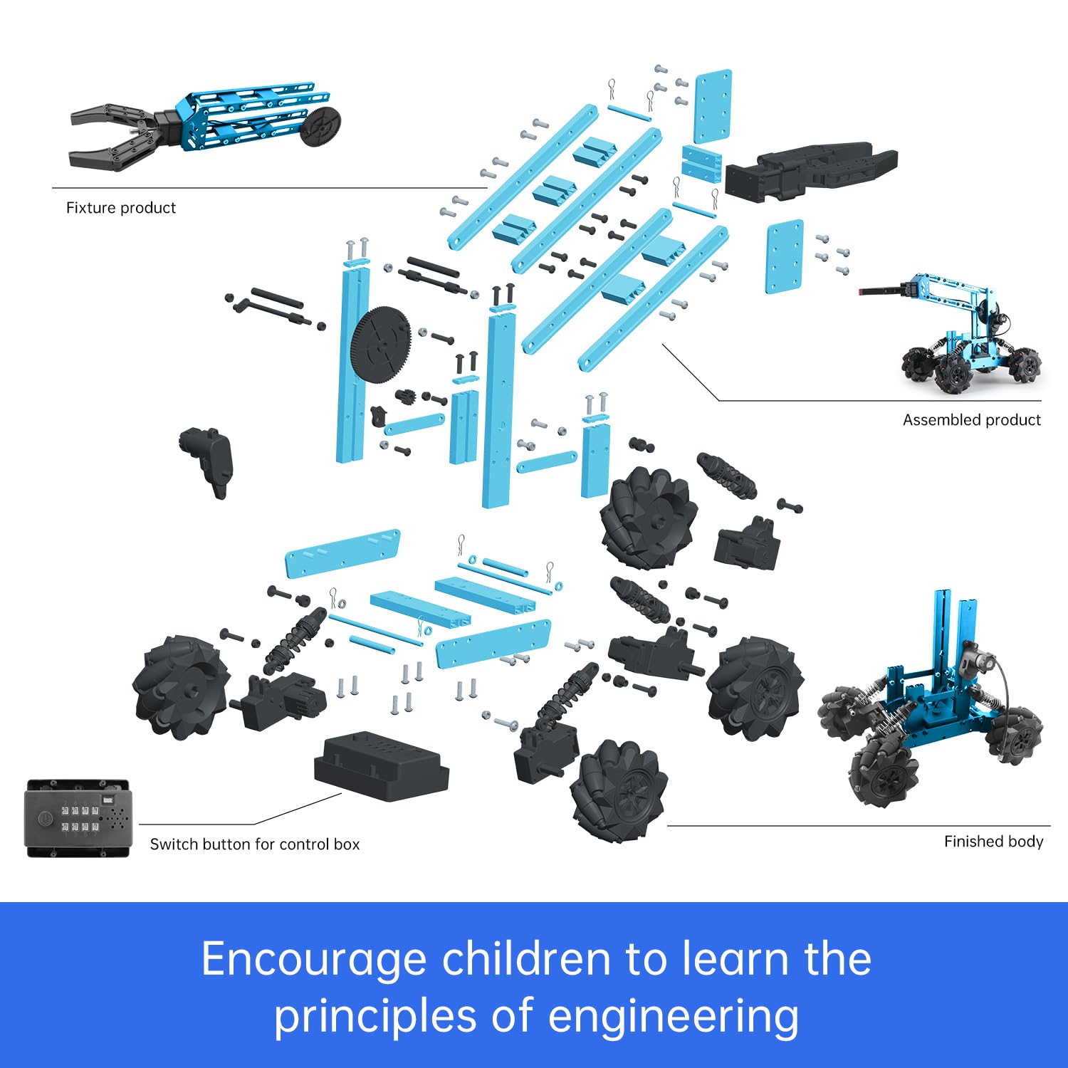 VANLINNY Robotic Arm Kit, Science Kits for Kids Age 8-12, 2-in-1 Stem Toys for Boys Girls -Robot Arm for Kids 12-16, Education Projects Set Gifts for 8+ Years Old Teens, Building Experiment Robotics