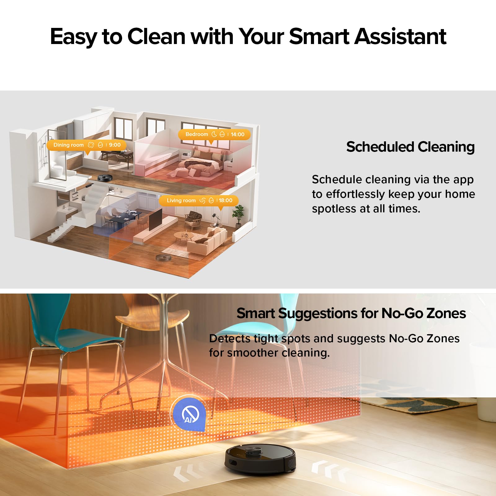 roborock Q7 M5+ Robot Vacuum and Mop, Upgraded from Q5 Max+, 7 Weeks Self-Emptying, 10000Pa Suction, Dual Anti-Tangle System, for Pet Hair & Carpet, PreciSense LiDAR Navigation, App Control, White