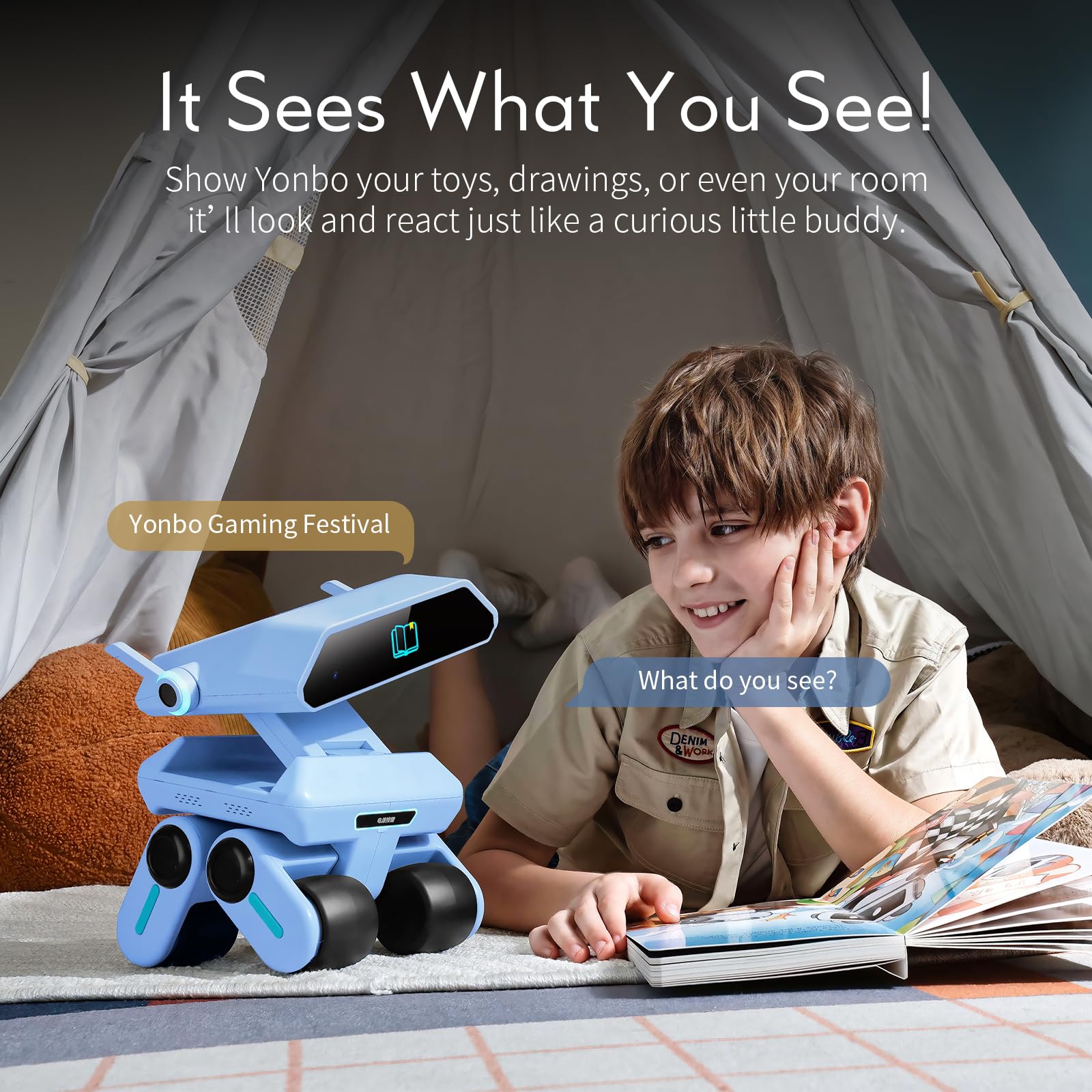 X-Origin YONBO AI Companion Robot with Emotion Detection, Smart Environment Recognition, Interruptible Conversations, ChatGPT Assistant, Family Recognition, Long-Term Memory, Rich Expressions