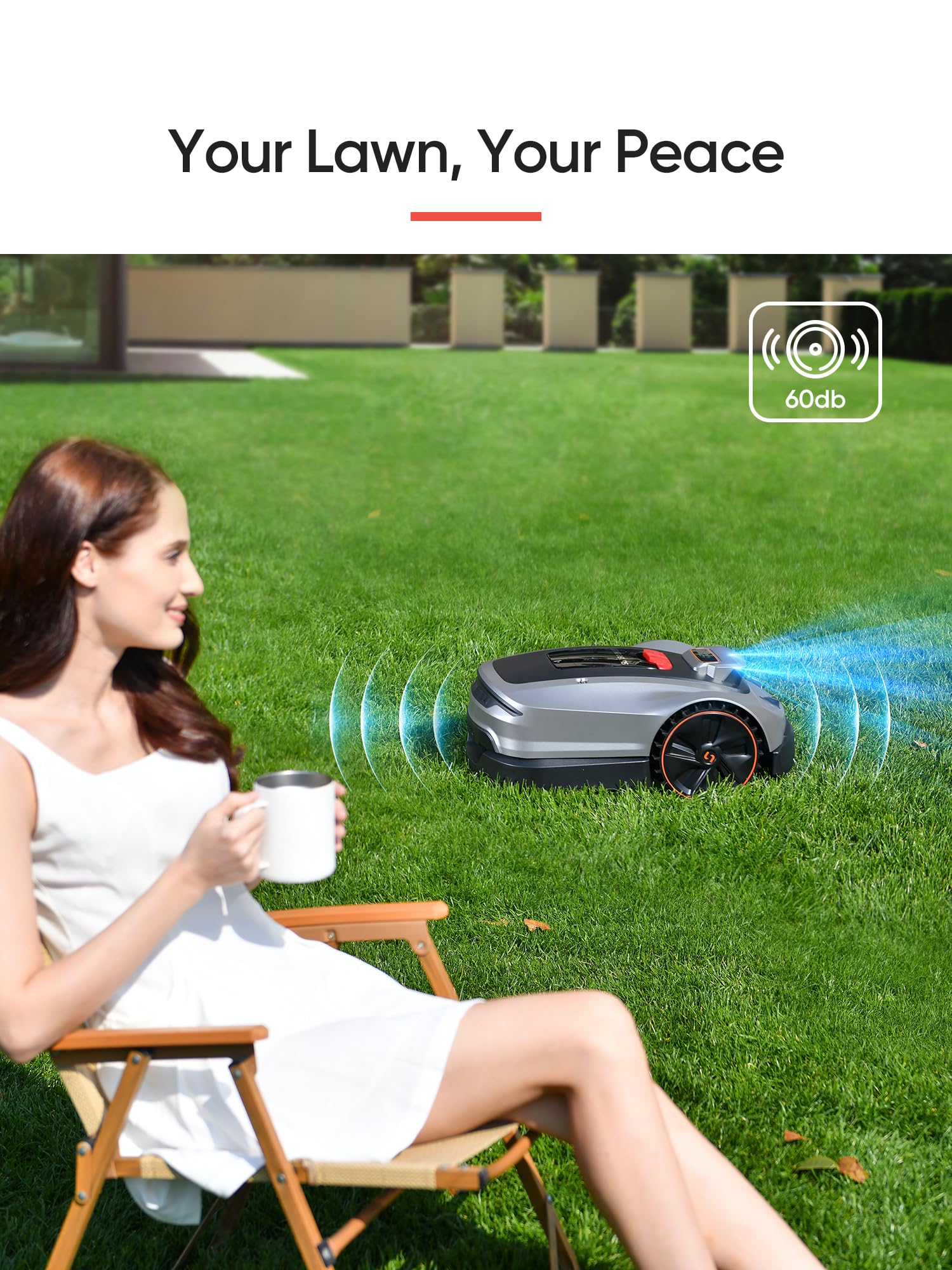 SUNSEEKER X7 Wireless Robot Lawn Mower 0.75 Acre/ 32,000Sq. Ft, with Smart APP Control, Vision AI System & RTK, Path Planning, Adaptive Floating Cut Height up to 4", for Medium to Large Yards