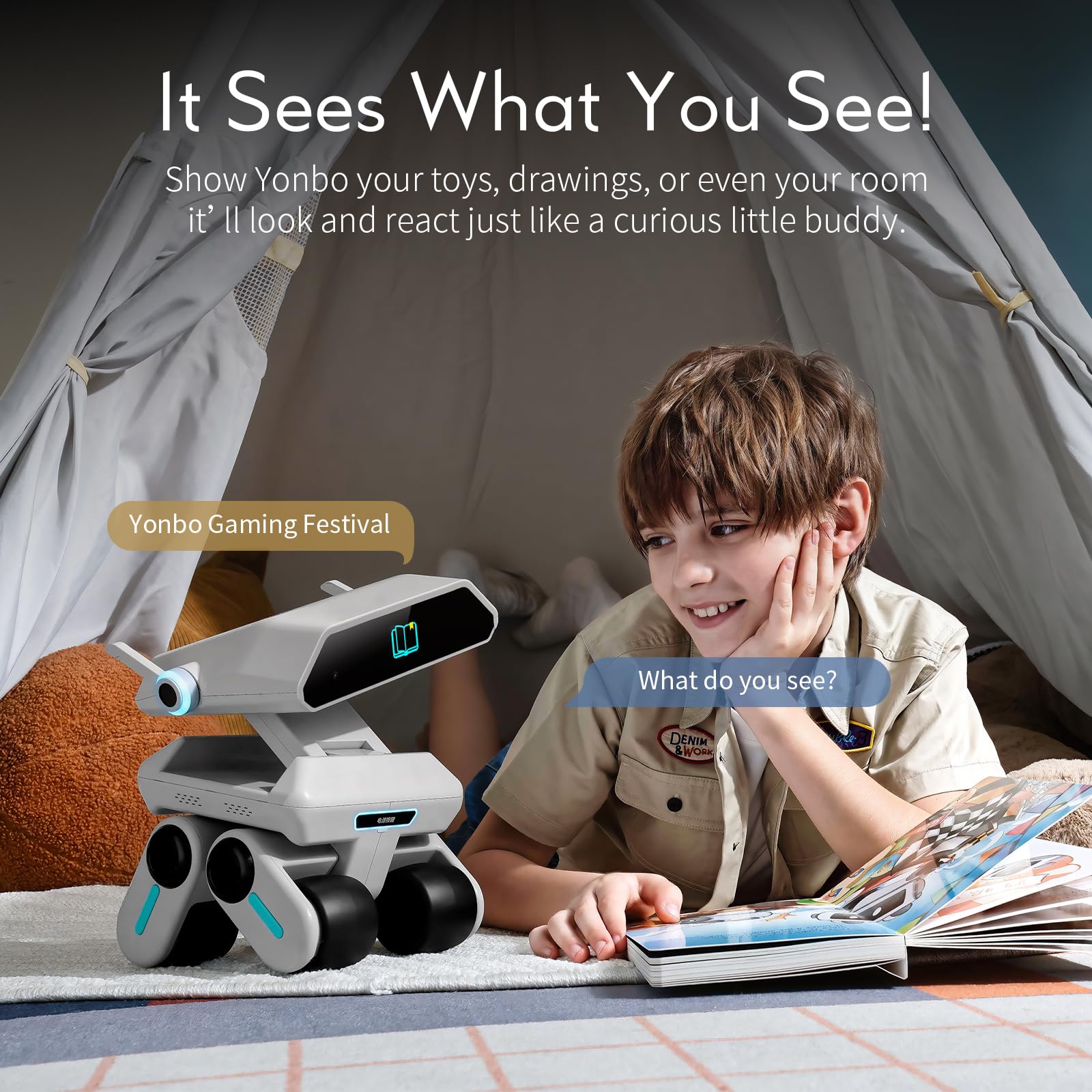 X-Origin YONBO AI Companion Robot with Emotion Detection, Smart Environment Recognition, Interruptible Conversations, ChatGPT Assistant, Family Recognition, Long-Term Memory, Rich Expressions